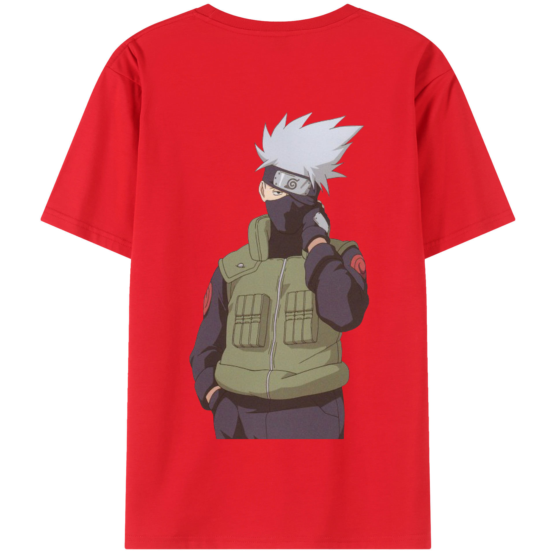 （画像用） NARUTO -ナルト- はたけ カカシ Hatake Kakashi 綿100％半袖Tシャツ（背面プリント）