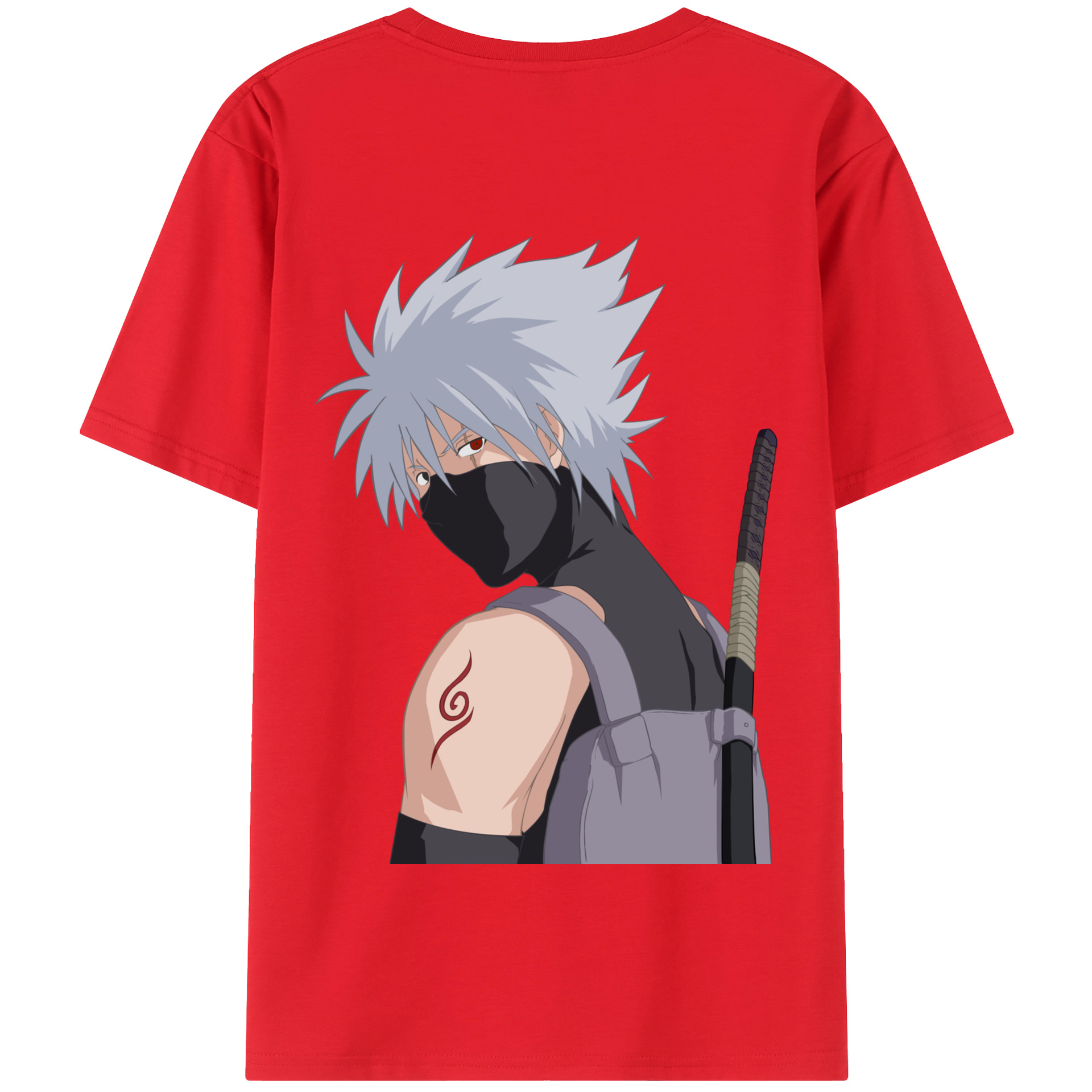 （画像用） NARUTO -ナルト- はたけ カカシ Hatake Kakashi 綿100％半袖Tシャツ（背面プリント）