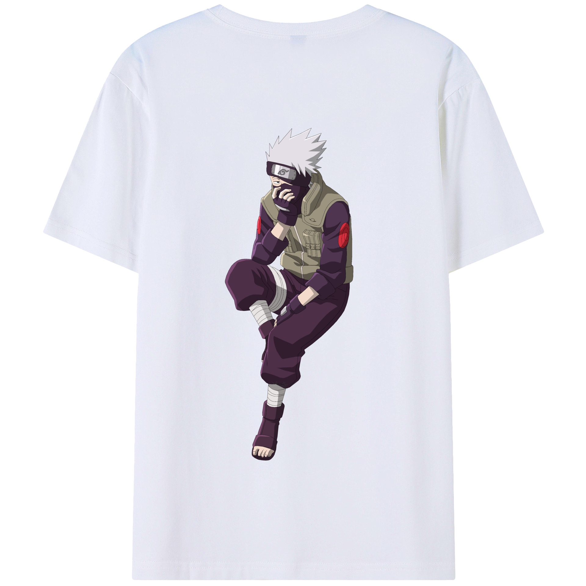 （画像用） NARUTO -ナルト- はたけ カカシ Hatake Kakashi 綿100％半袖Tシャツ（背面プリント）