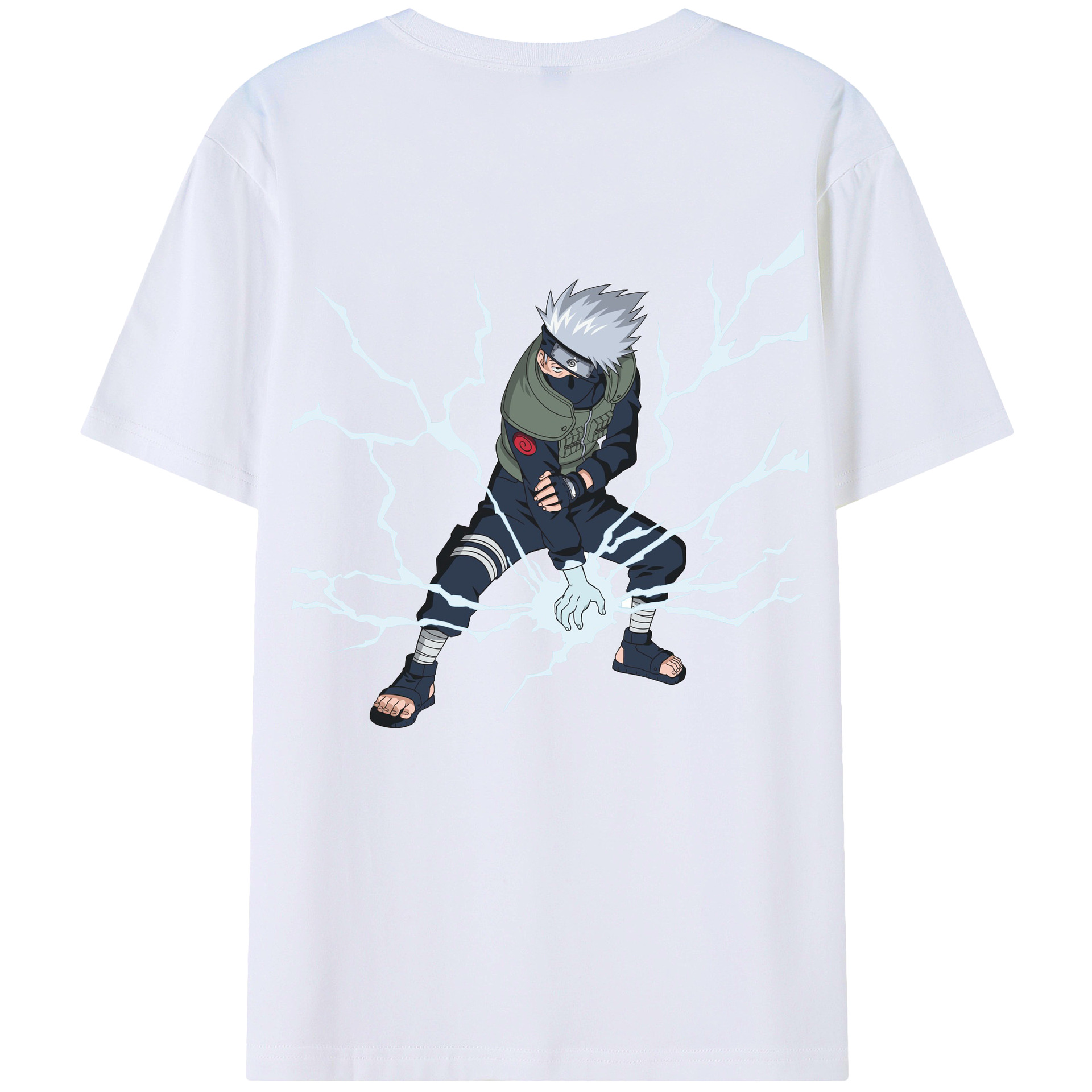 （画像用） NARUTO -ナルト- はたけ カカシ Hatake Kakashi 綿100％半袖Tシャツ（背面プリント）