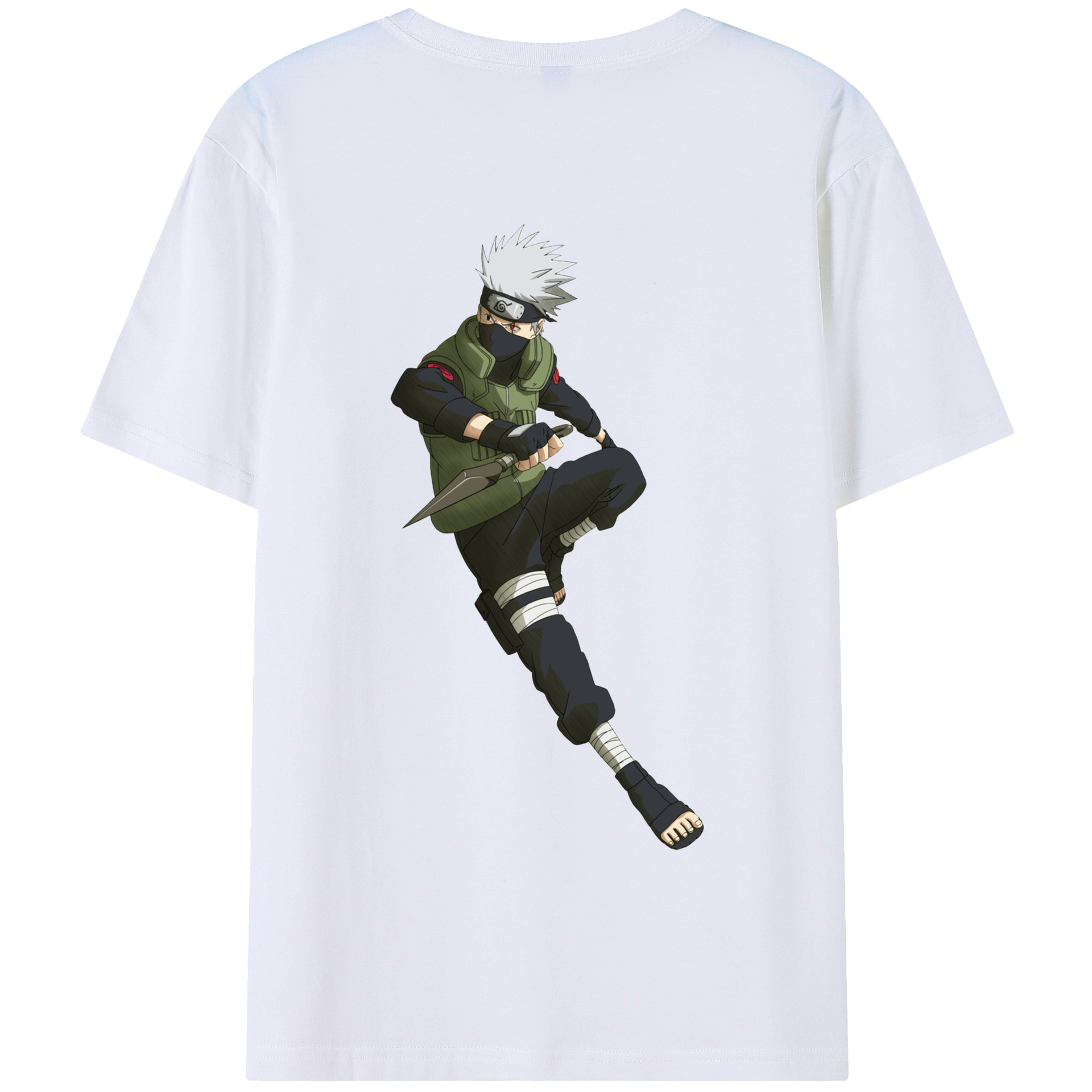 （画像用） NARUTO -ナルト- はたけ カカシ Hatake Kakashi 綿100％半袖Tシャツ（背面プリント）