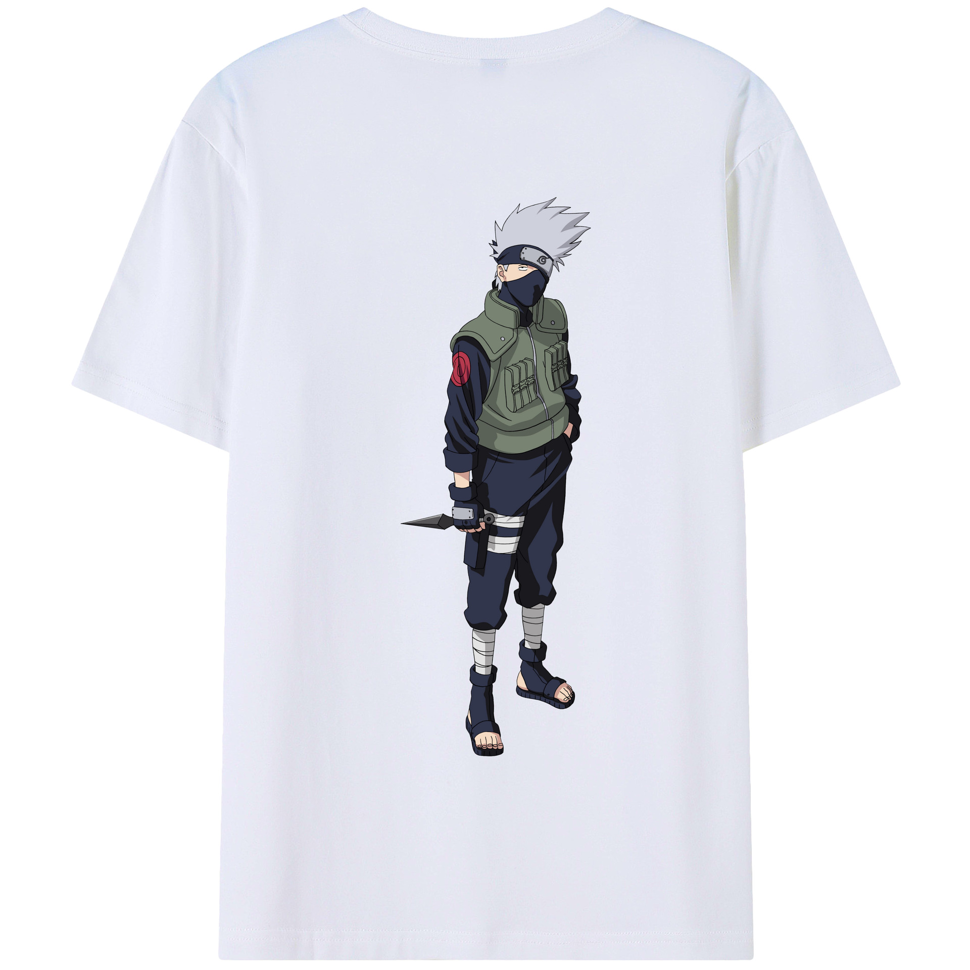 （画像用） NARUTO -ナルト- はたけ カカシ Hatake Kakashi 綿100％半袖Tシャツ（背面プリント）