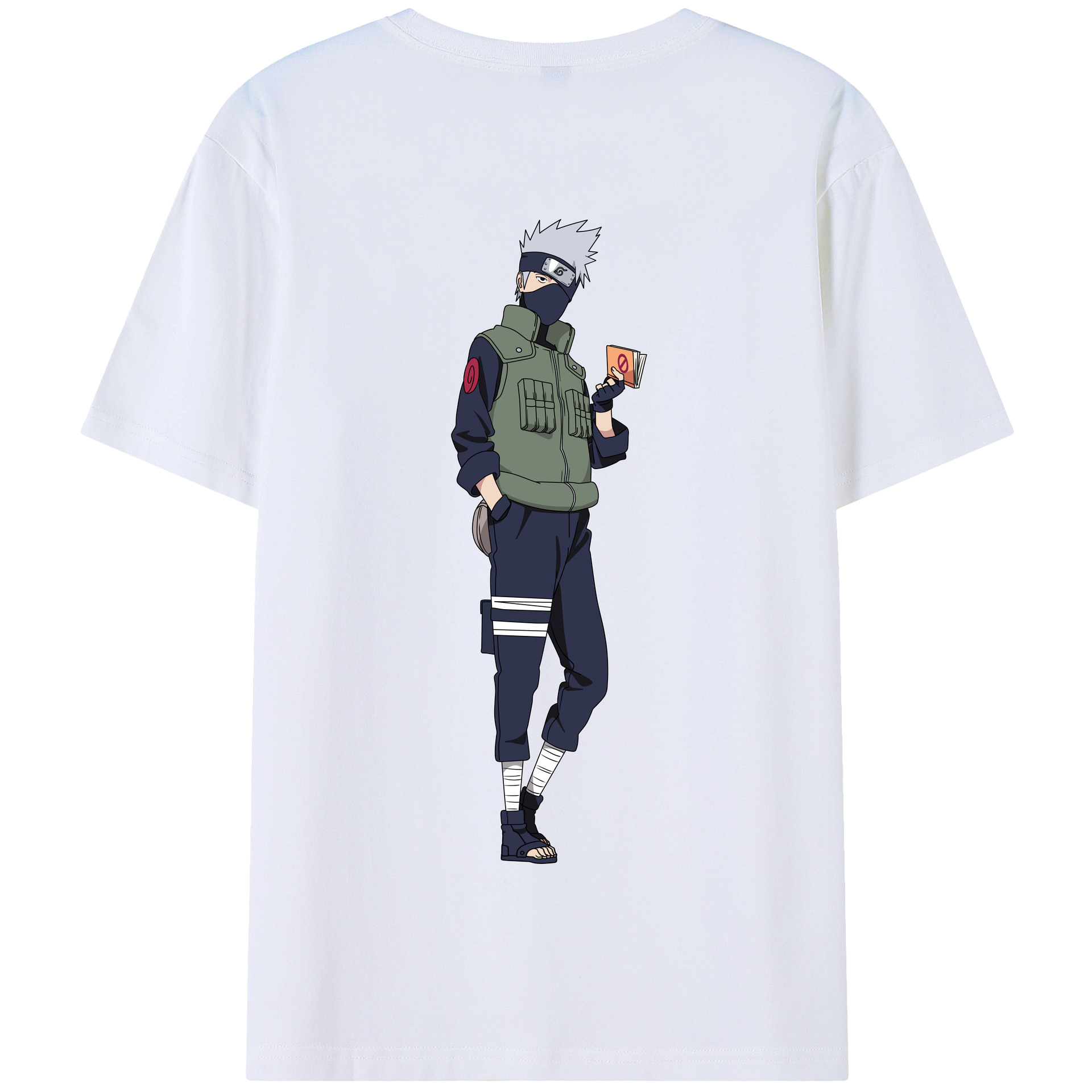 （画像用） NARUTO -ナルト- はたけ カカシ Hatake Kakashi 綿100％半袖Tシャツ（背面プリント）