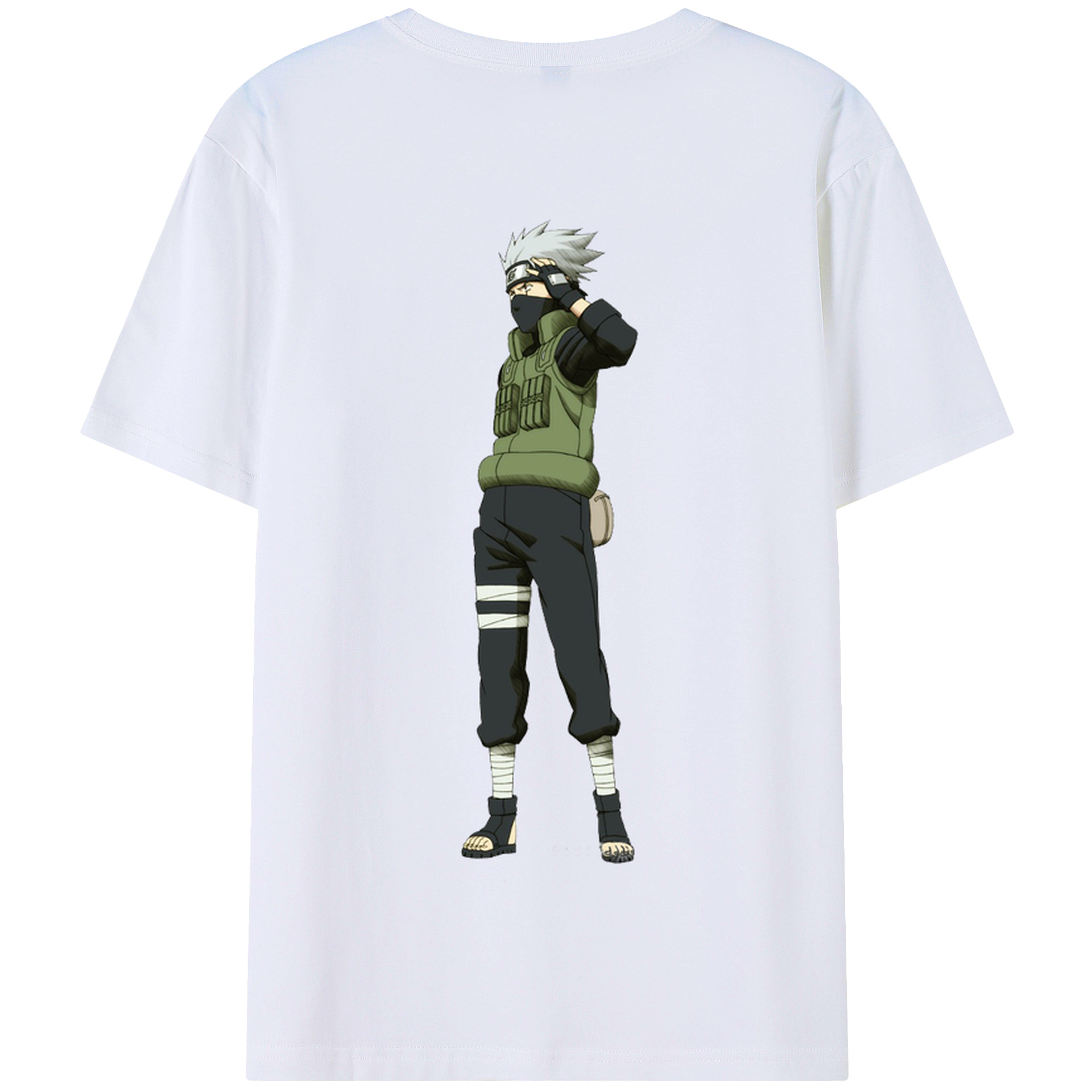 （画像用） NARUTO -ナルト- はたけ カカシ Hatake Kakashi 綿100％半袖Tシャツ（背面プリント）