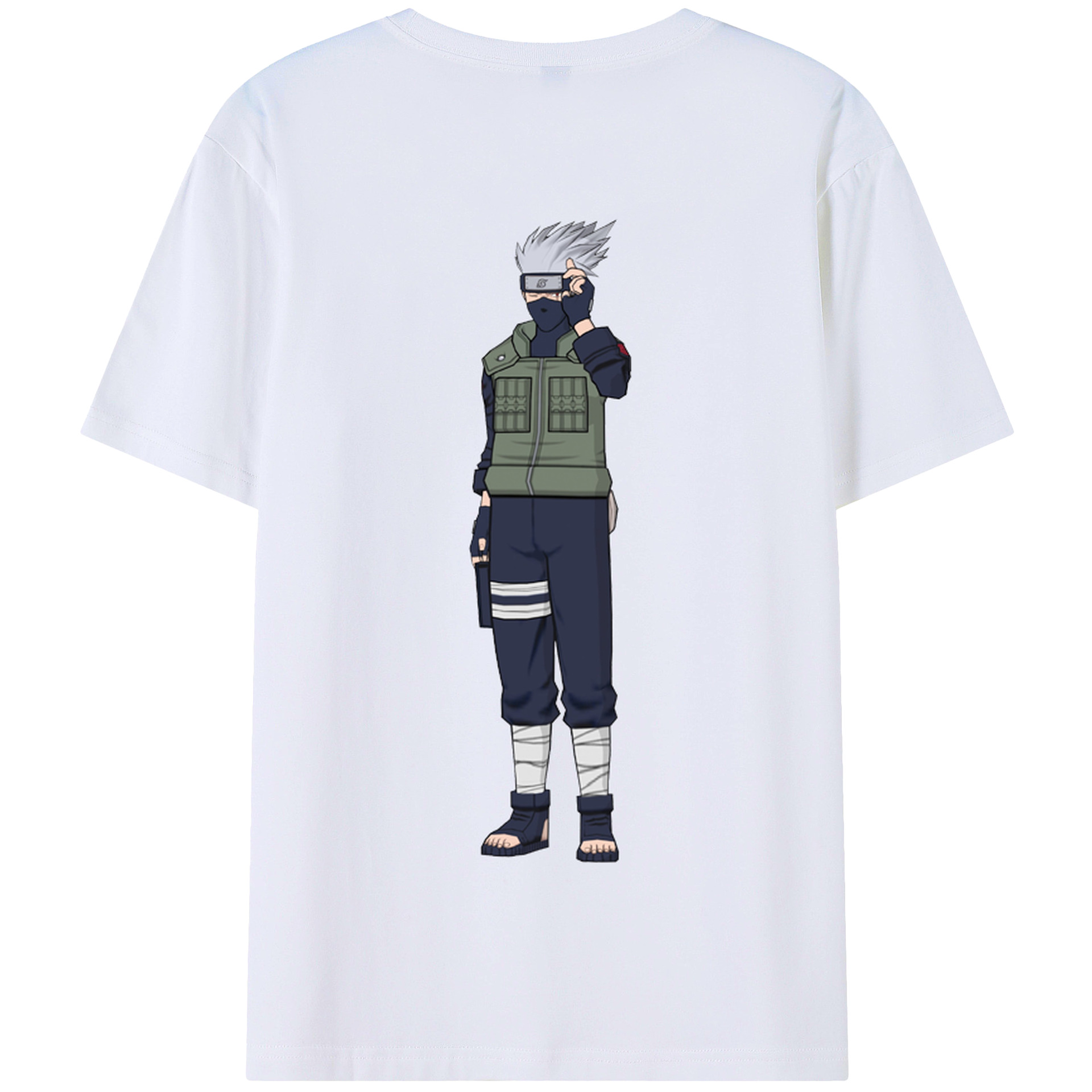 （画像用） NARUTO -ナルト- はたけ カカシ Hatake Kakashi 綿100％半袖Tシャツ（背面プリント）