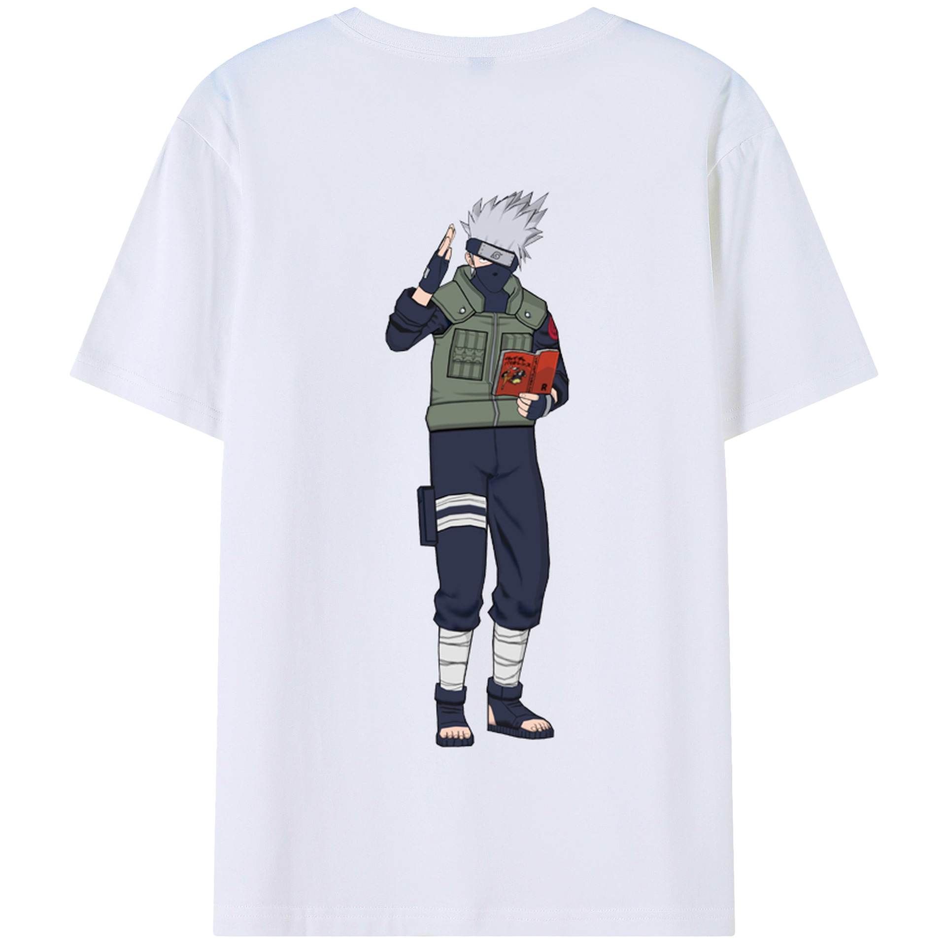 （画像用） NARUTO -ナルト- はたけ カカシ Hatake Kakashi 綿100％半袖Tシャツ（背面プリント）