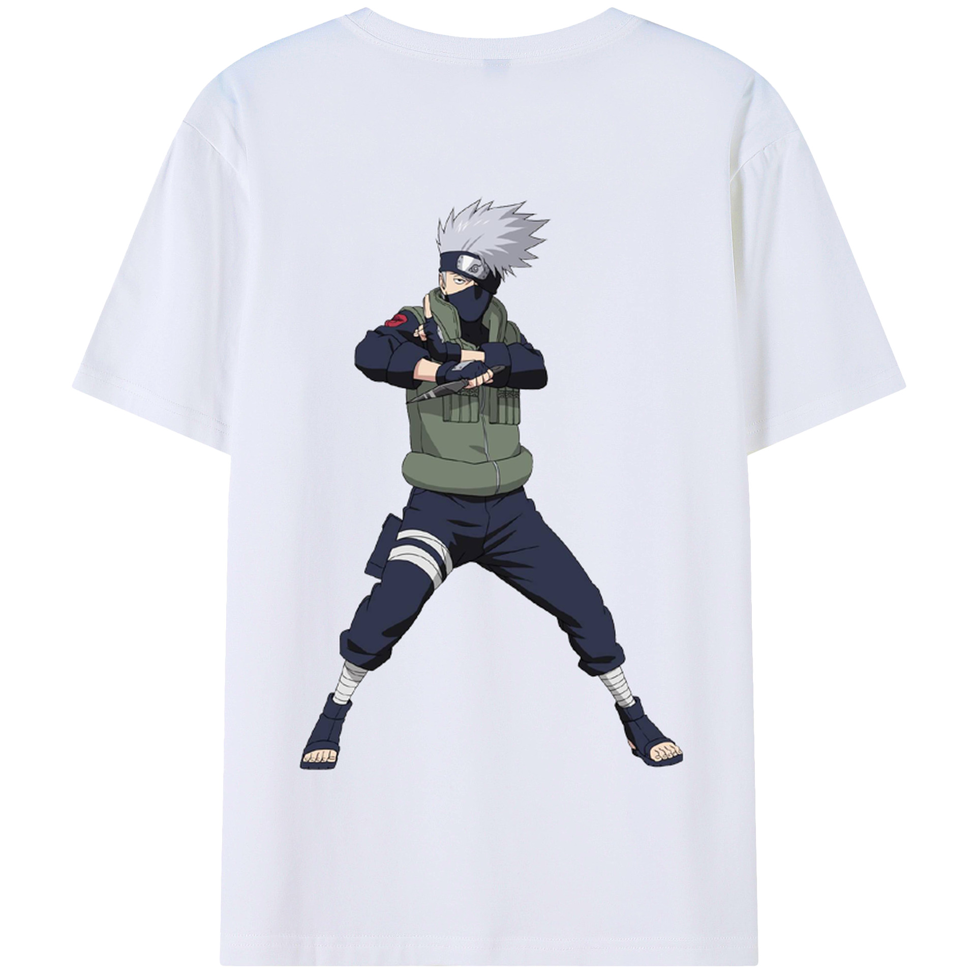 （画像用） NARUTO -ナルト- はたけ カカシ Hatake Kakashi 綿100％半袖Tシャツ（背面プリント）