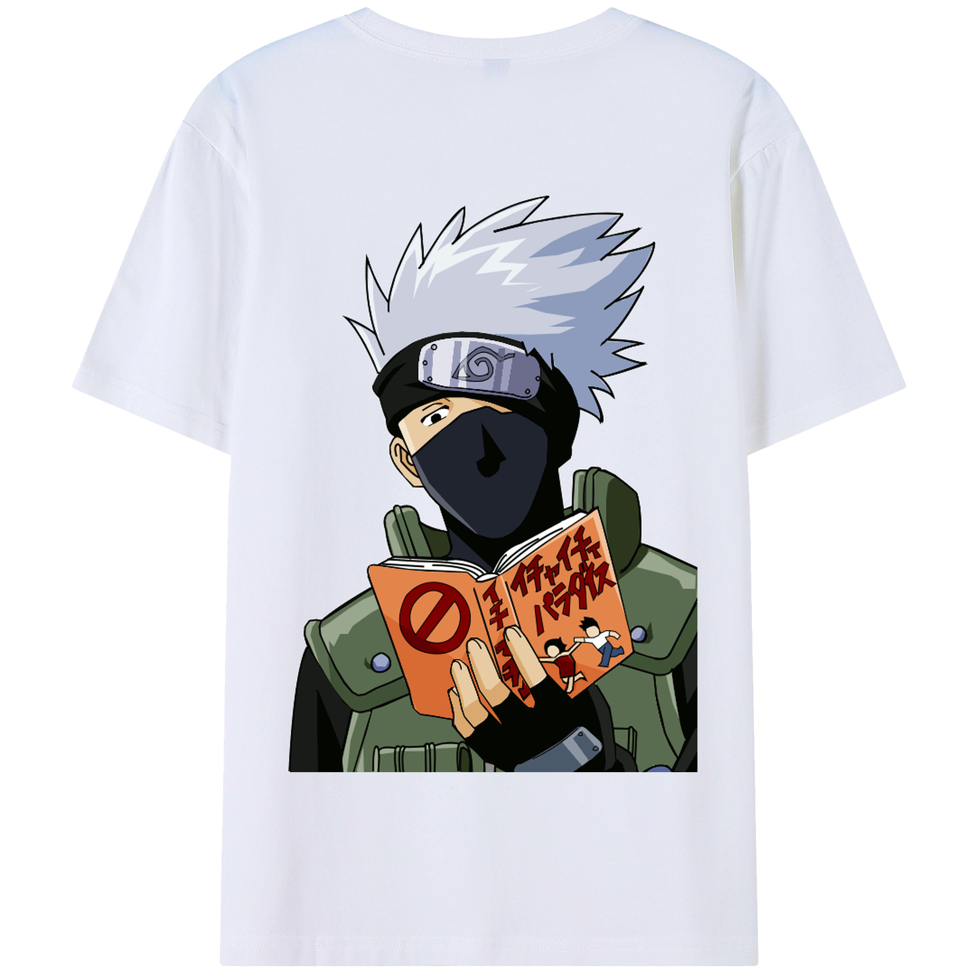 （画像用） NARUTO -ナルト- はたけ カカシ Hatake Kakashi 綿100％半袖Tシャツ（背面プリント）