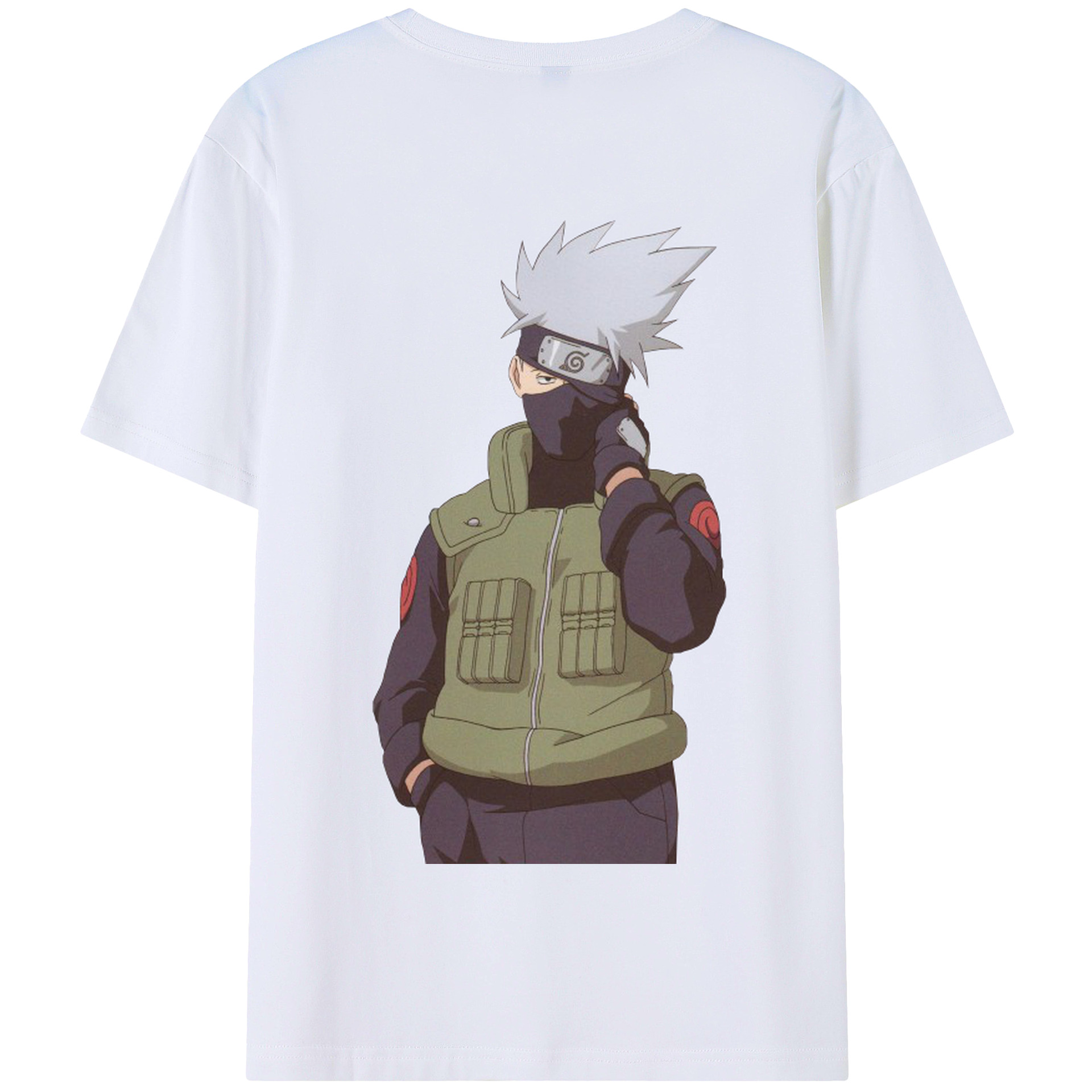 （画像用） NARUTO -ナルト- はたけ カカシ Hatake Kakashi 綿100％半袖Tシャツ（背面プリント）