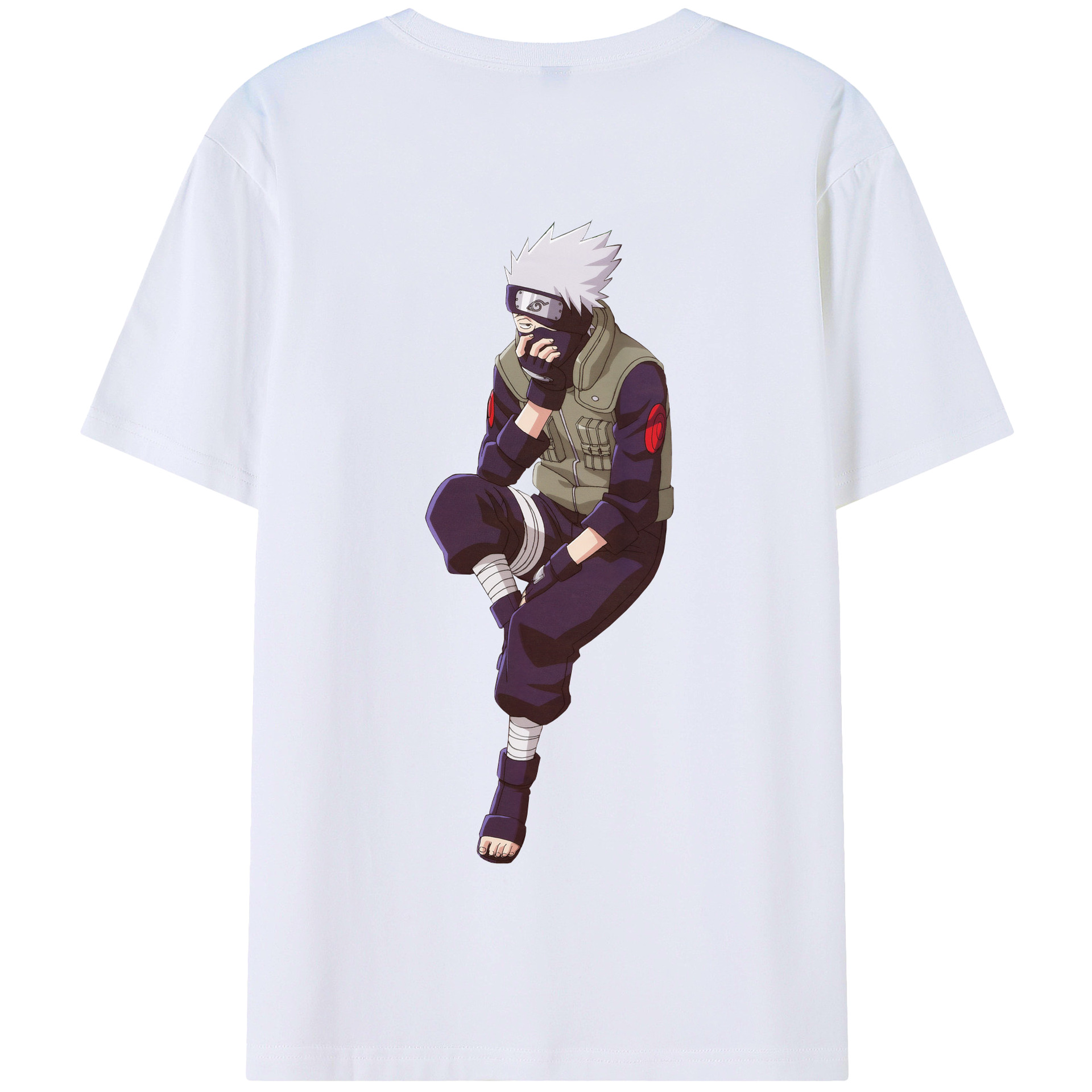 （画像用） NARUTO -ナルト- はたけ カカシ Hatake Kakashi 綿100％半袖Tシャツ（背面プリント）