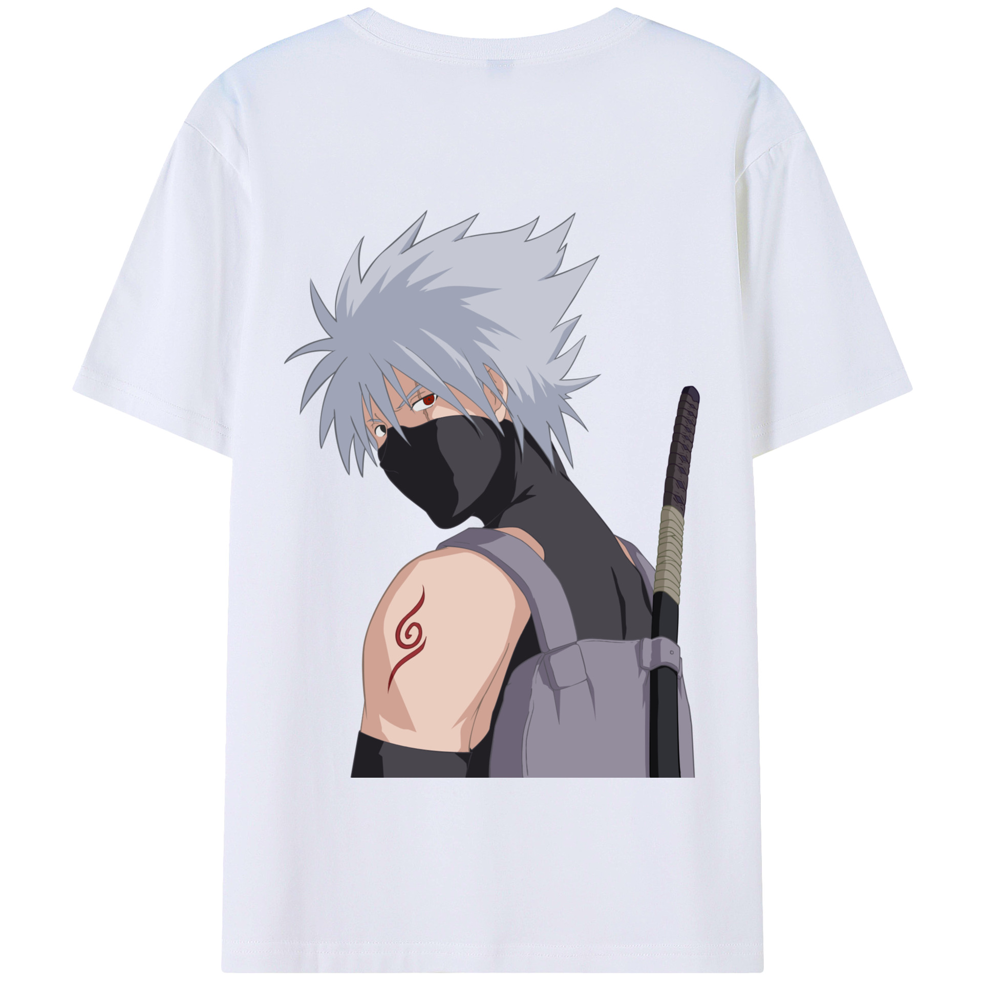 （画像用） NARUTO -ナルト- はたけ カカシ Hatake Kakashi 綿100％半袖Tシャツ（背面プリント）