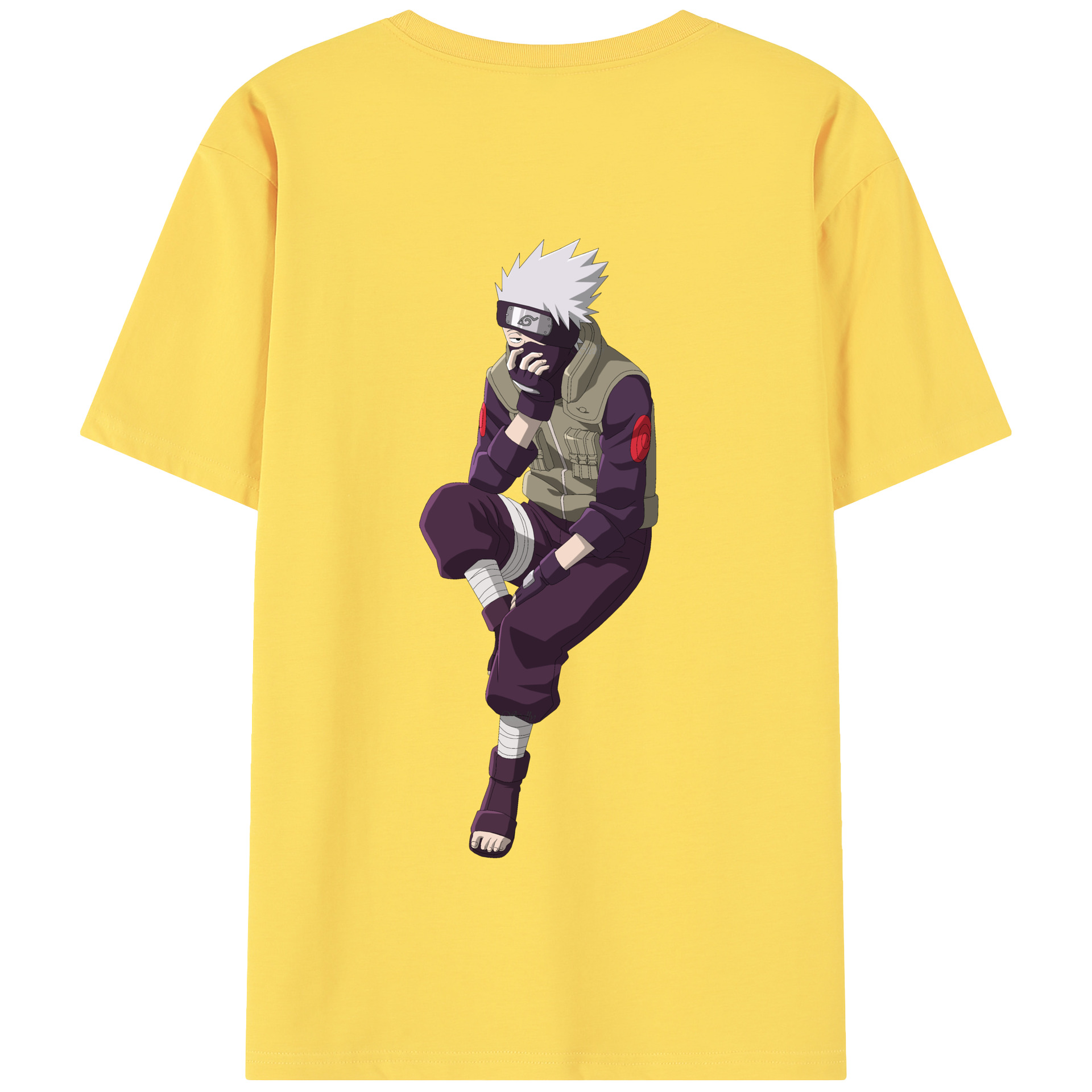 （画像用） NARUTO -ナルト- はたけ カカシ Hatake Kakashi 綿100％半袖Tシャツ（背面プリント）