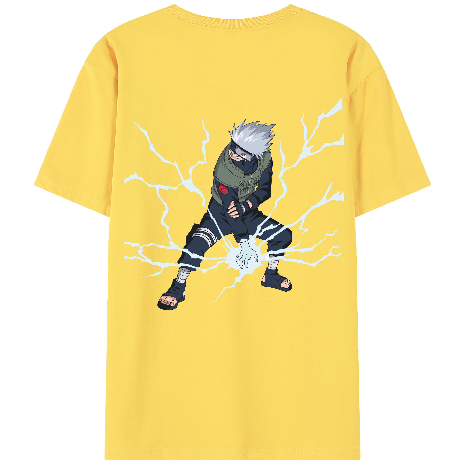 （画像用） NARUTO -ナルト- はたけ カカシ Hatake Kakashi 綿100％半袖Tシャツ（背面プリント）