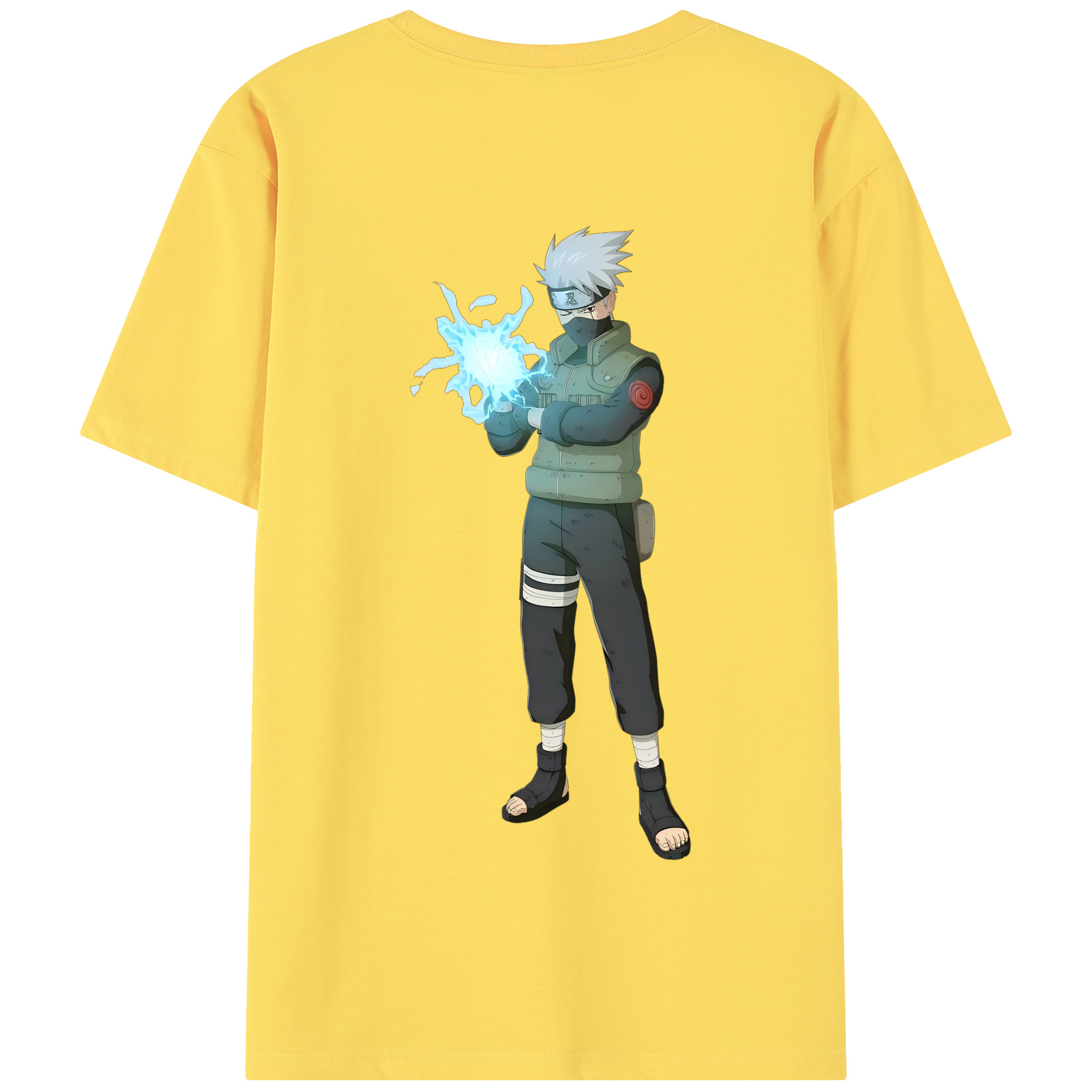 （画像用） NARUTO -ナルト- はたけ カカシ Hatake Kakashi 綿100％半袖Tシャツ（背面プリント）