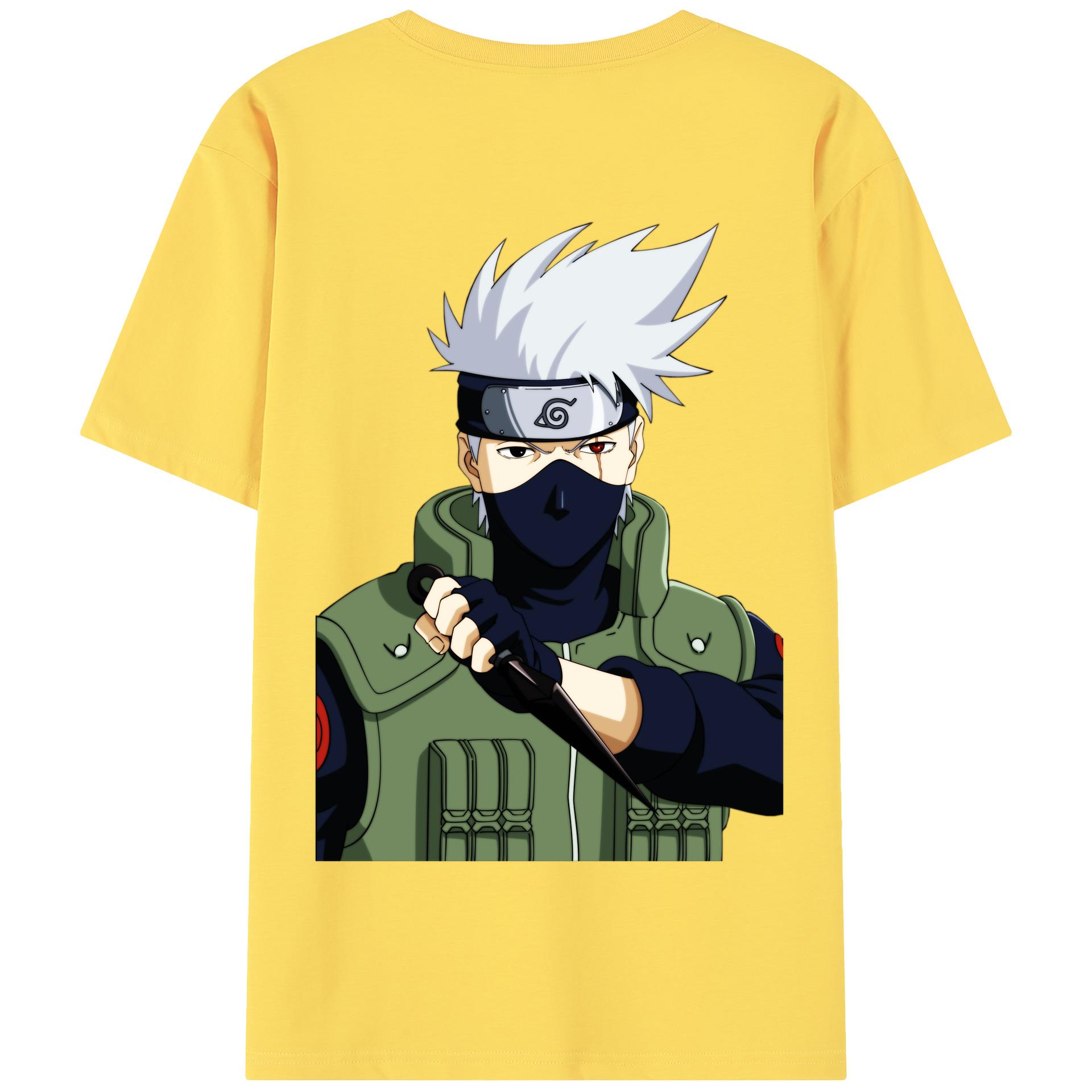 （画像用） NARUTO -ナルト- はたけ カカシ Hatake Kakashi 綿100％半袖Tシャツ（背面プリント）