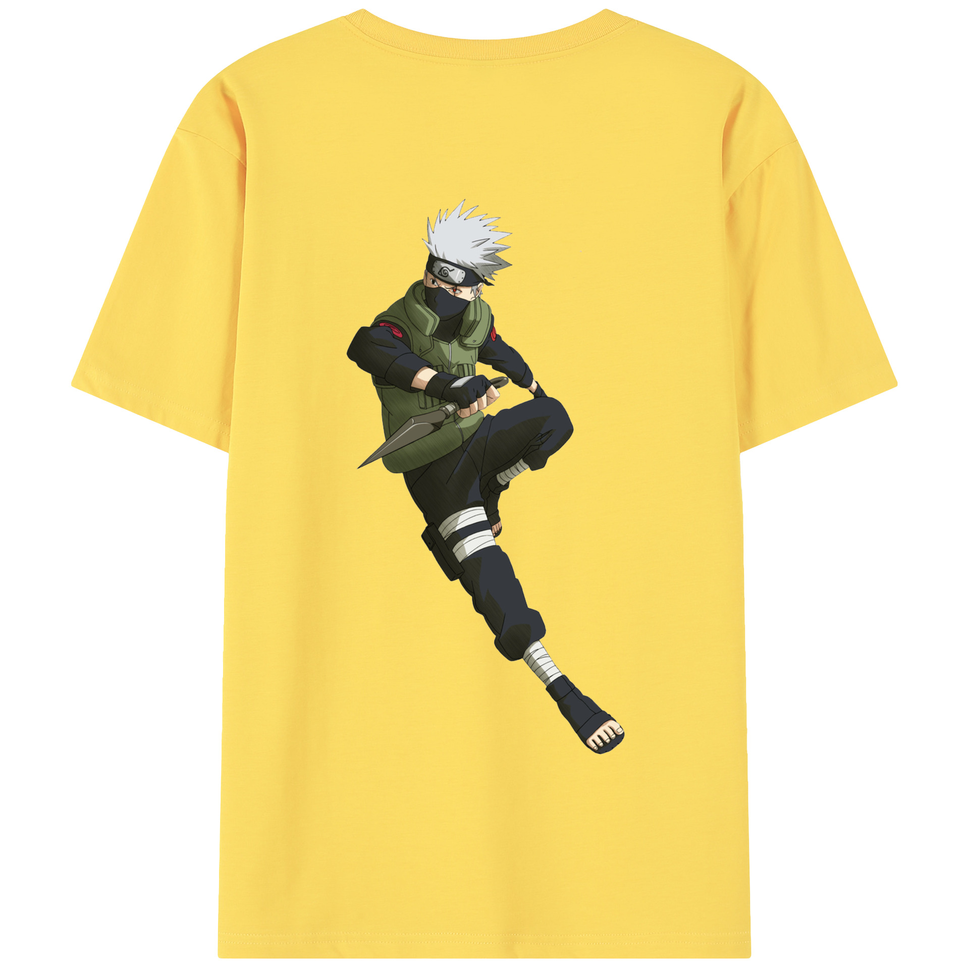 （画像用） NARUTO -ナルト- はたけ カカシ Hatake Kakashi 綿100％半袖Tシャツ（背面プリント）