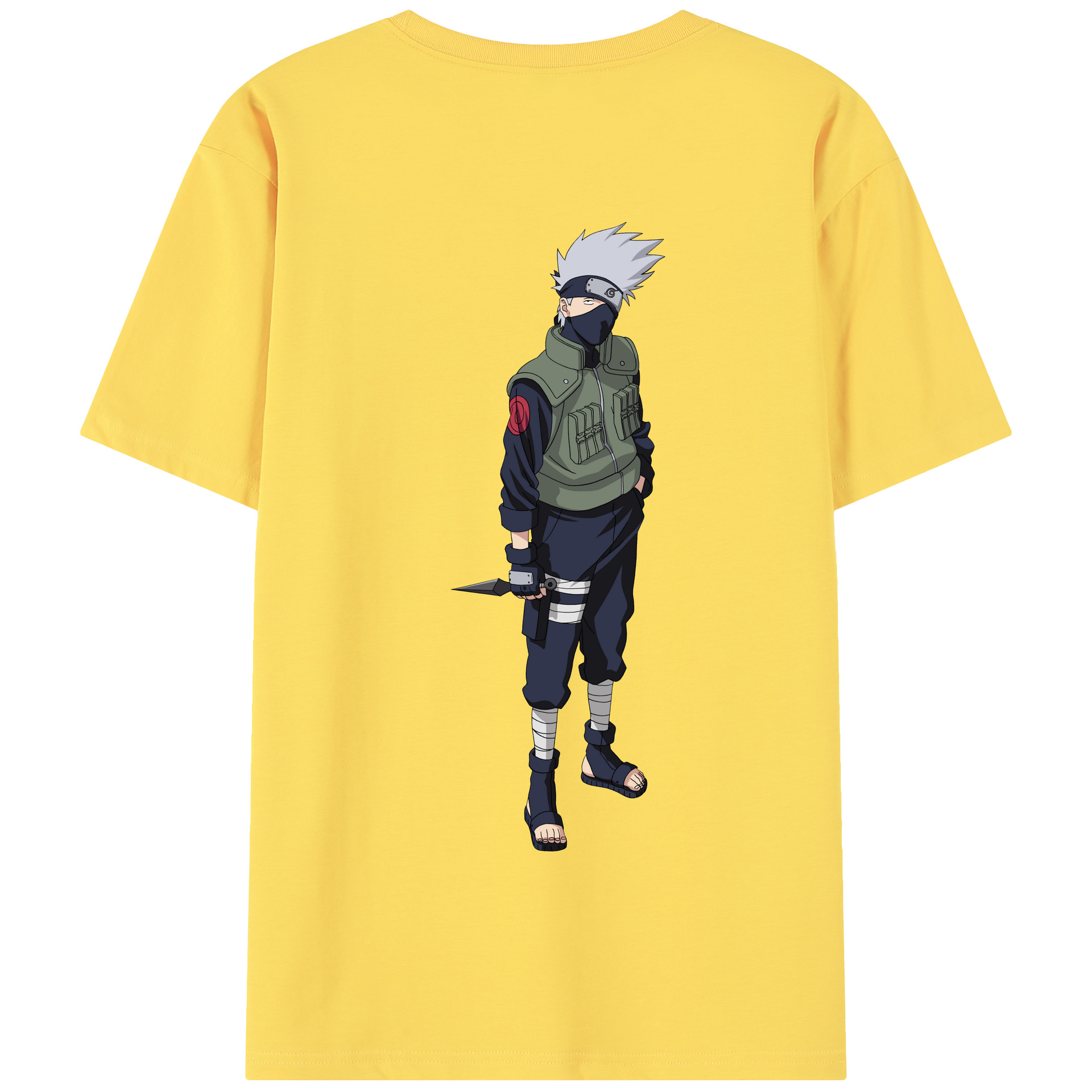 （画像用） NARUTO -ナルト- はたけ カカシ Hatake Kakashi 綿100％半袖Tシャツ（背面プリント）
