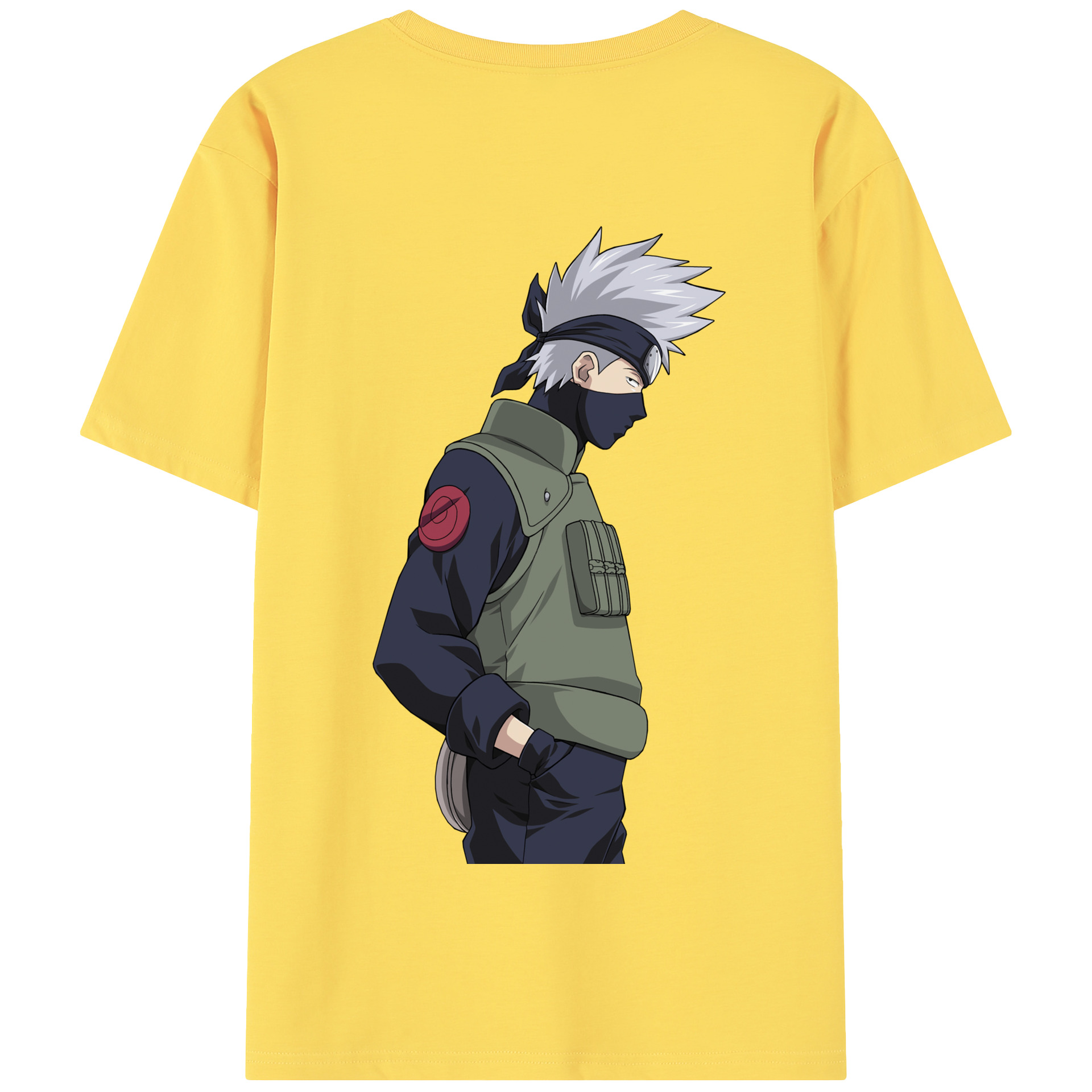 （画像用） NARUTO -ナルト- はたけ カカシ Hatake Kakashi 綿100％半袖Tシャツ（背面プリント）