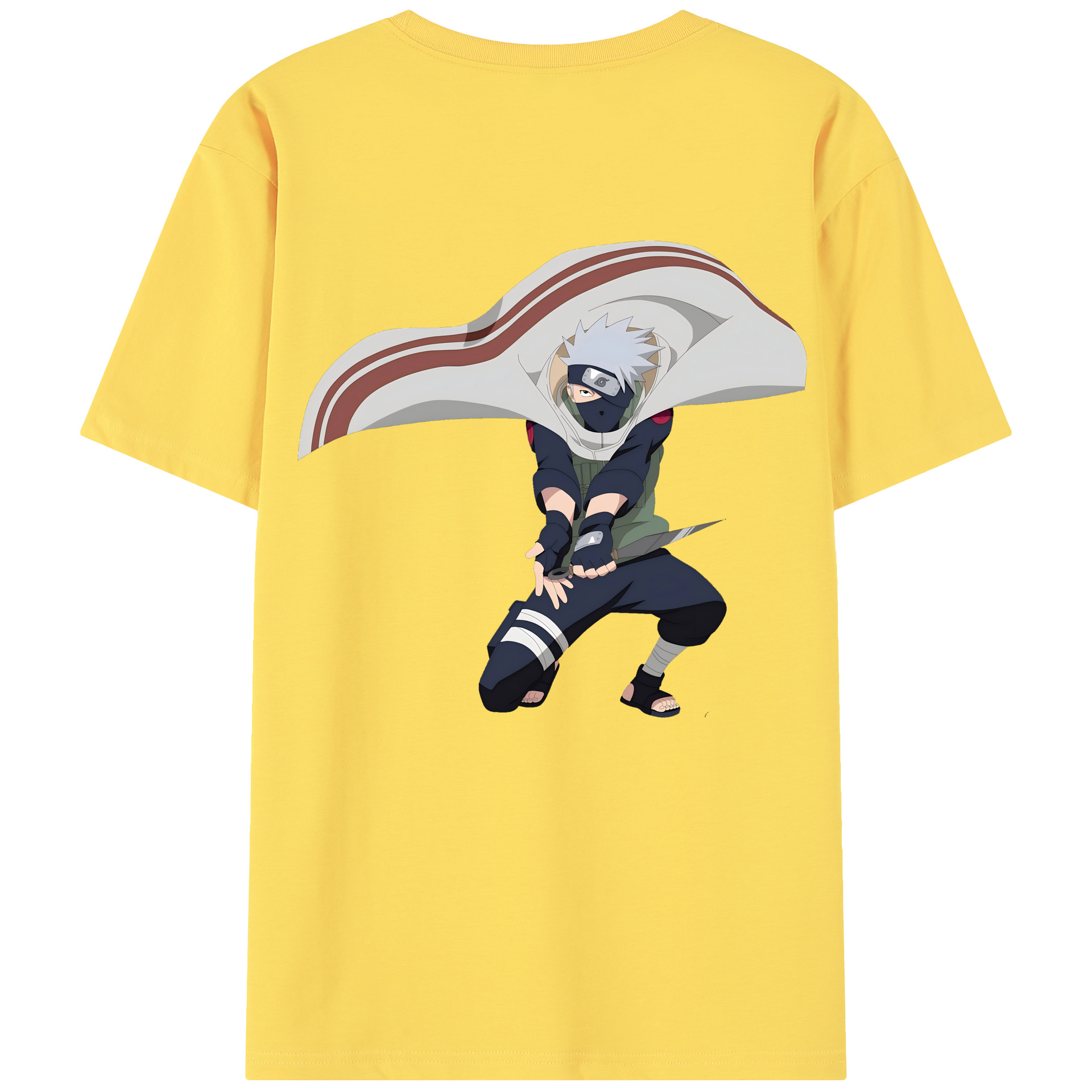 （画像用） NARUTO -ナルト- はたけ カカシ Hatake Kakashi 綿100％半袖Tシャツ（背面プリント）
