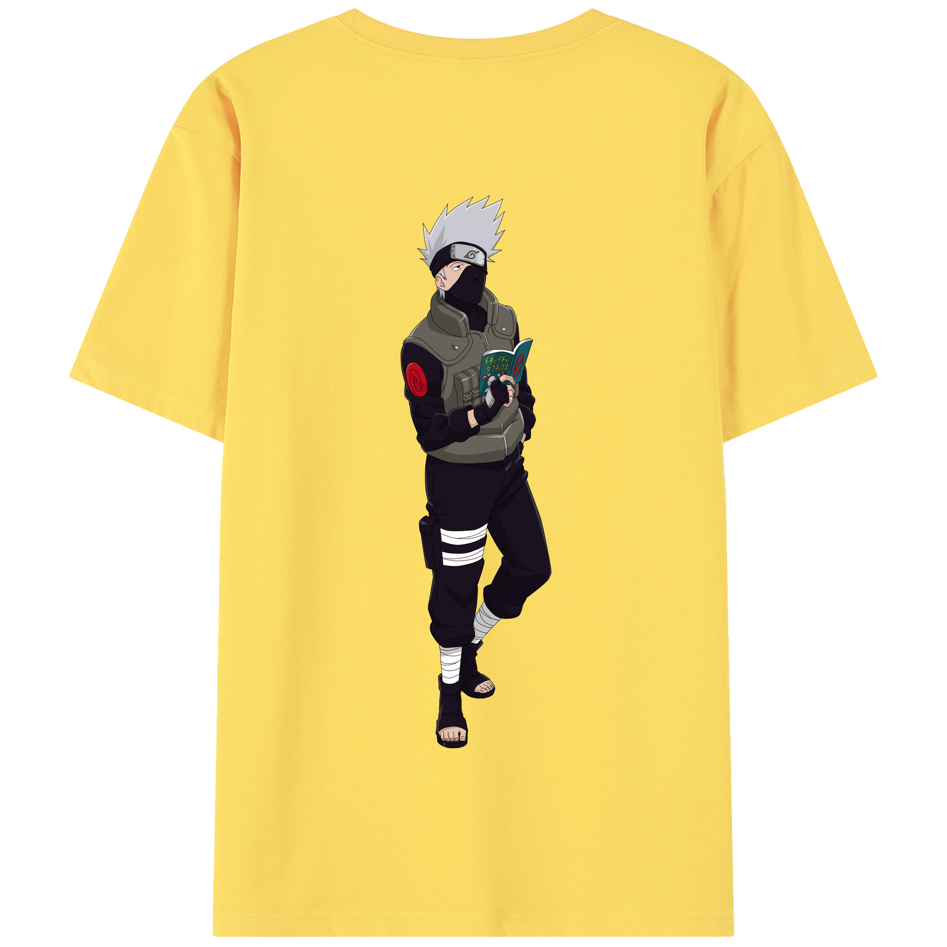 （画像用） NARUTO -ナルト- はたけ カカシ Hatake Kakashi 綿100％半袖Tシャツ（背面プリント）