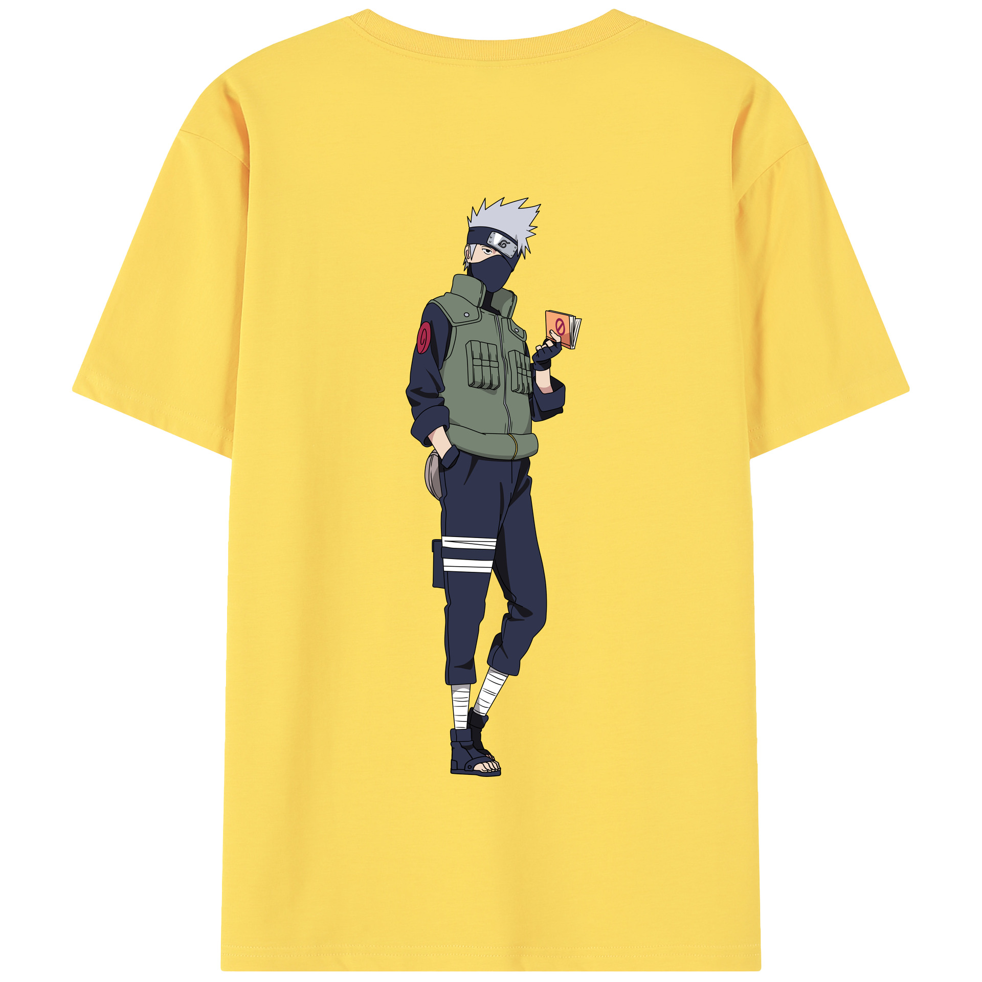 （画像用） NARUTO -ナルト- はたけ カカシ Hatake Kakashi 綿100％半袖Tシャツ（背面プリント）