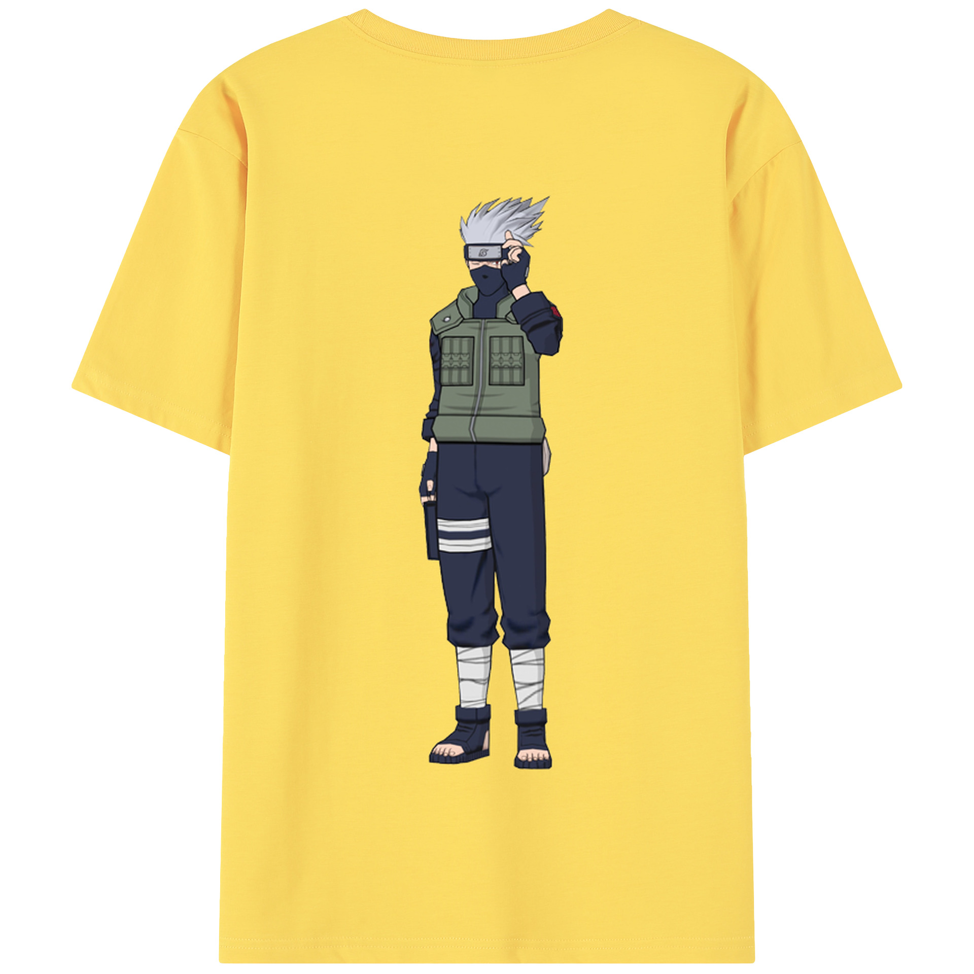 （画像用） NARUTO -ナルト- はたけ カカシ Hatake Kakashi 綿100％半袖Tシャツ（背面プリント）