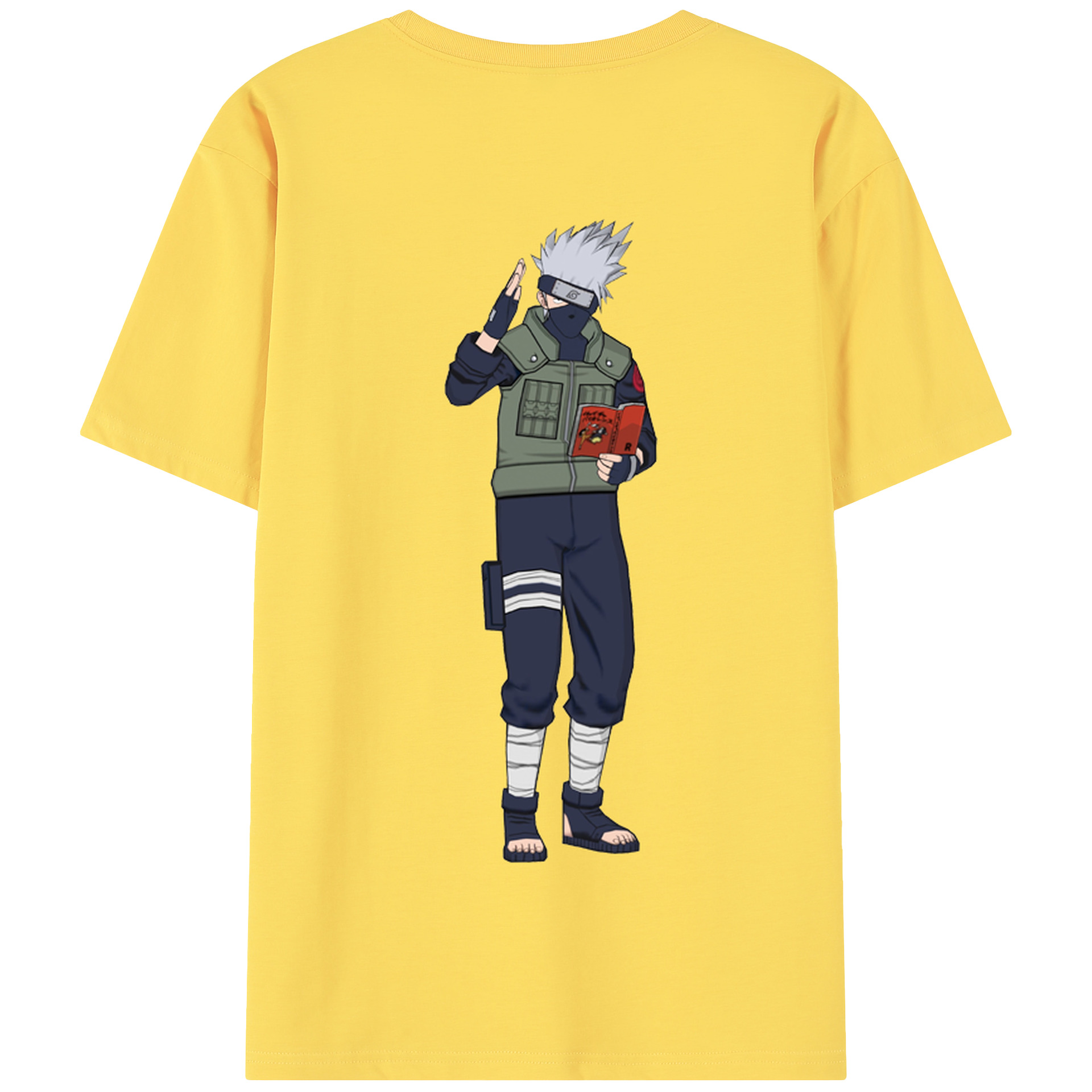 （画像用） NARUTO -ナルト- はたけ カカシ Hatake Kakashi 綿100％半袖Tシャツ（背面プリント）