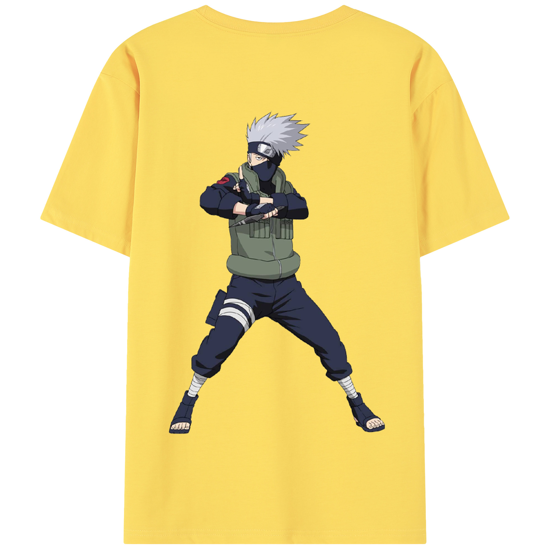 （画像用） NARUTO -ナルト- はたけ カカシ Hatake Kakashi 綿100％半袖Tシャツ（背面プリント）