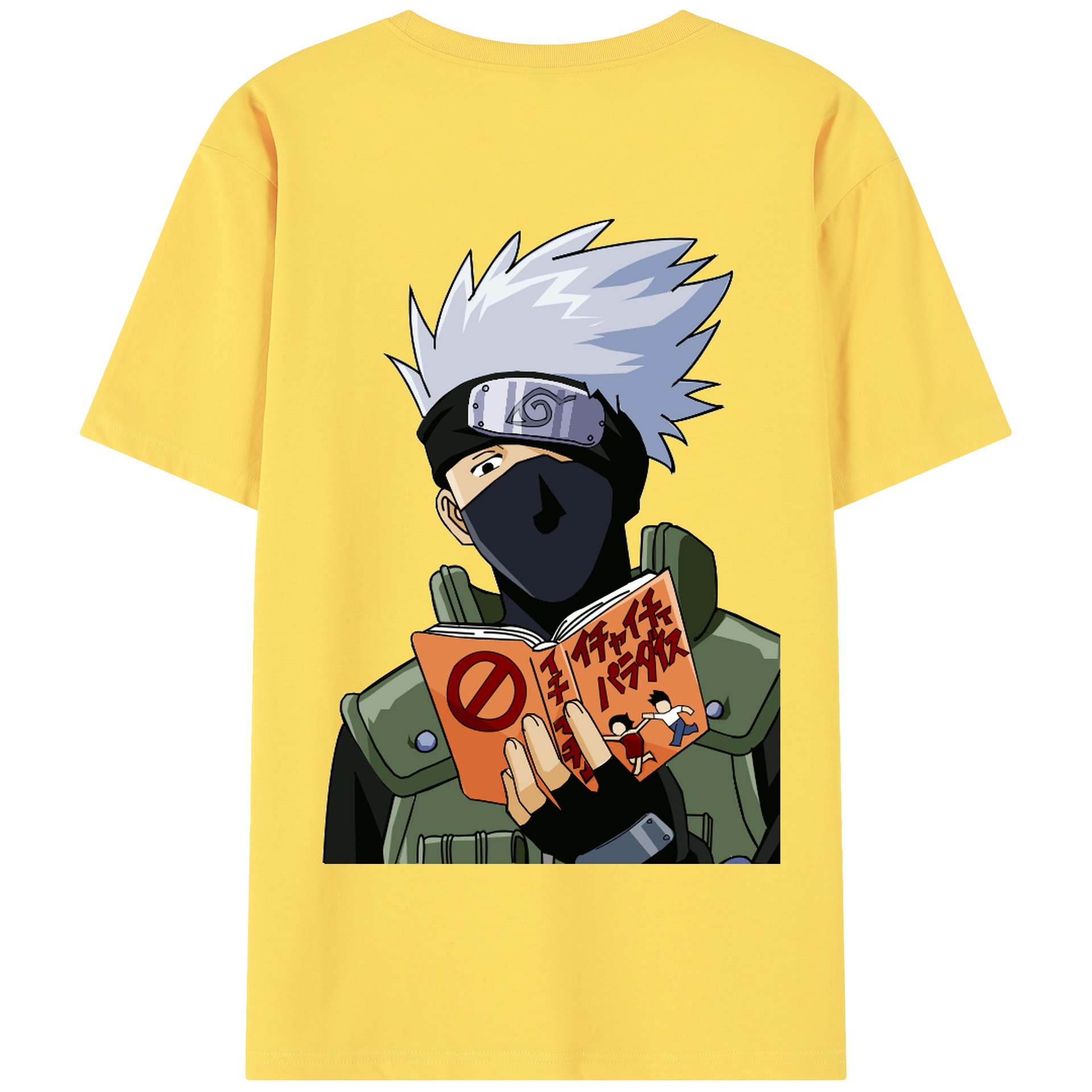 （画像用） NARUTO -ナルト- はたけ カカシ Hatake Kakashi 綿100％半袖Tシャツ（背面プリント）