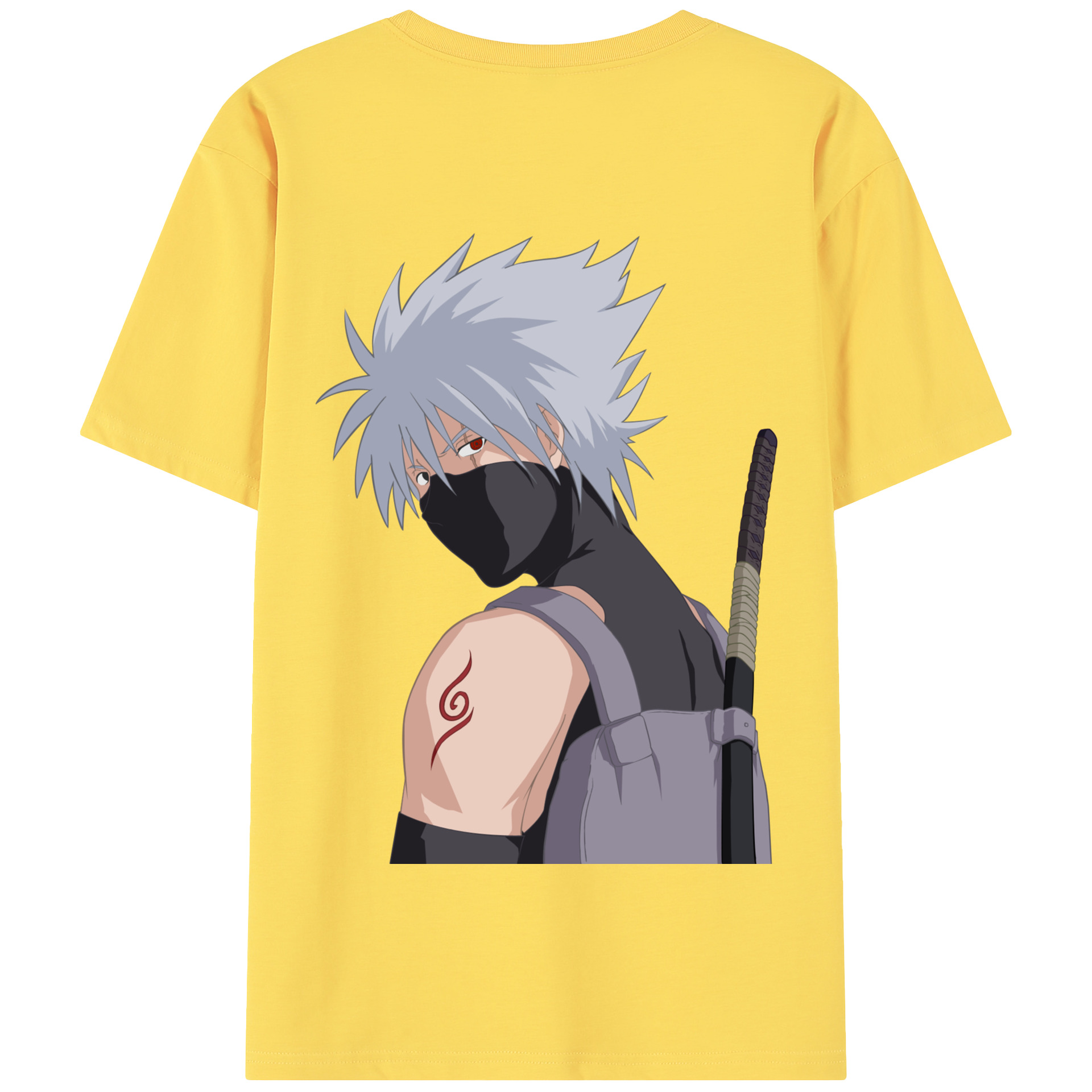 （画像用） NARUTO -ナルト- はたけ カカシ Hatake Kakashi 綿100％半袖Tシャツ（背面プリント）