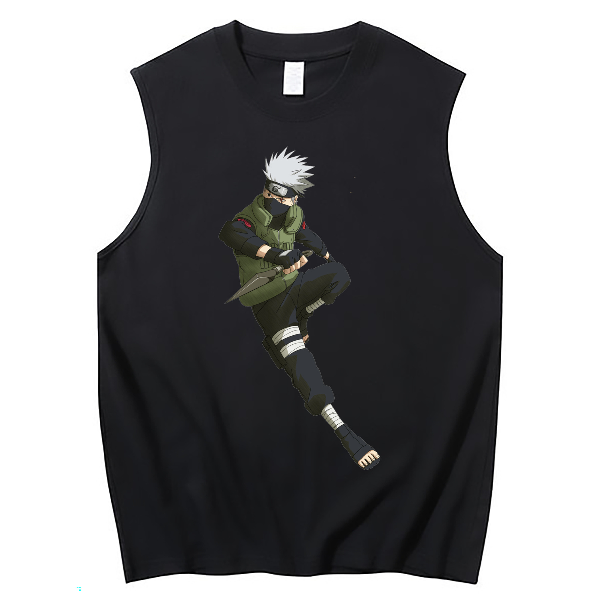 （画像用） NARUTO -ナルト- はたけ カカシ Hatake Kakashi コットン100％タンクトップ（フロントプリント）