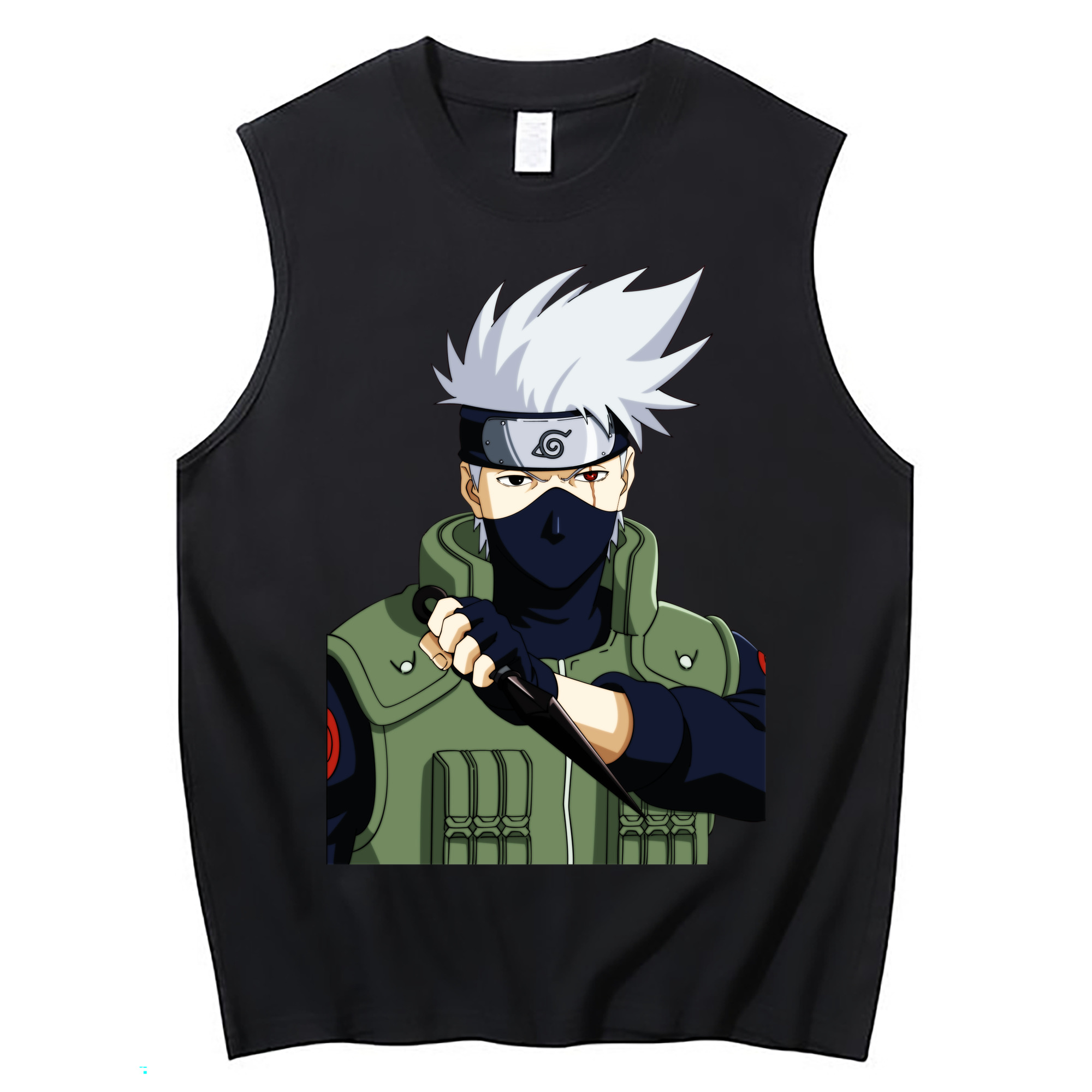 （画像用） NARUTO -ナルト- はたけ カカシ Hatake Kakashi コットン100％タンクトップ（フロントプリント）
