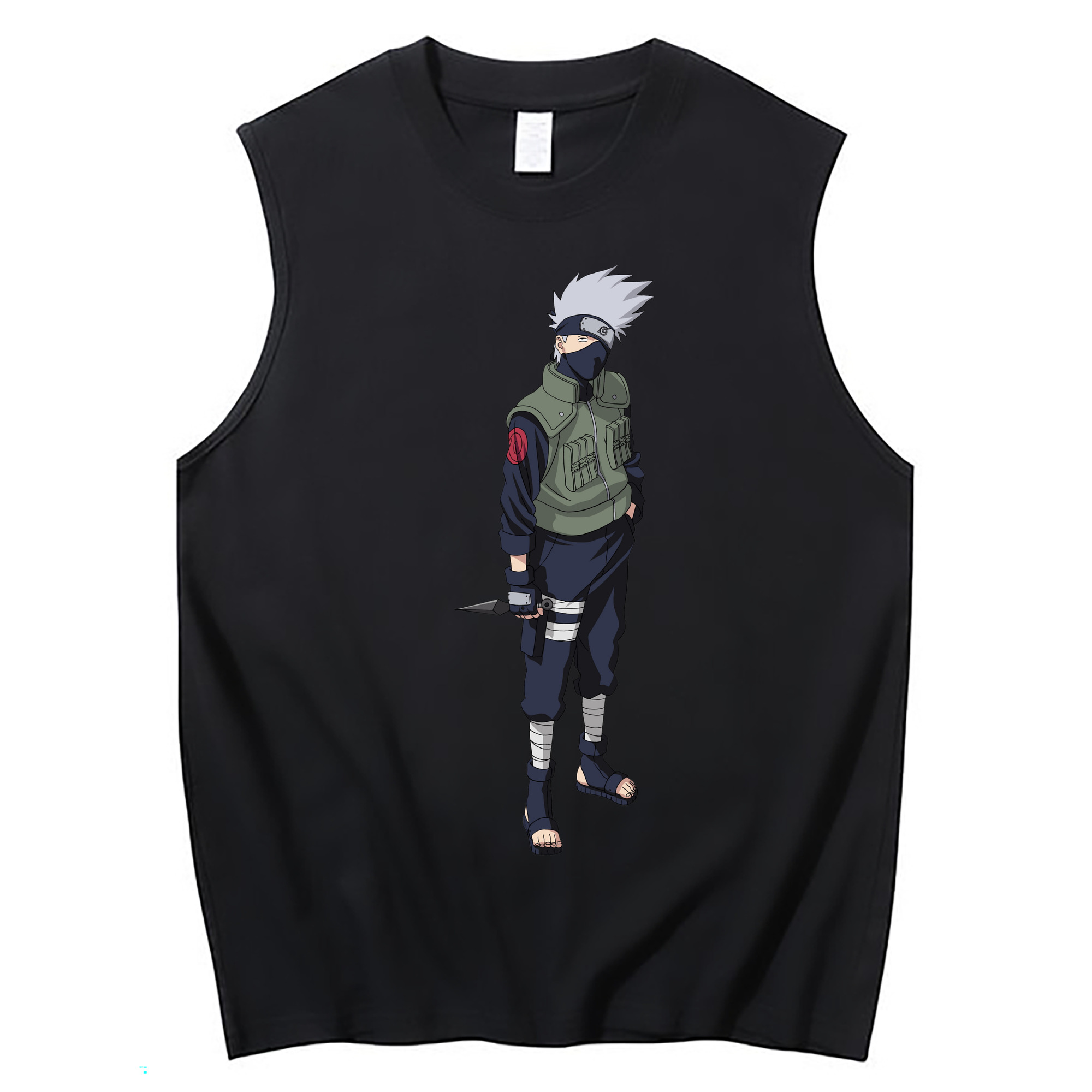 （画像用） NARUTO -ナルト- はたけ カカシ Hatake Kakashi コットン100％タンクトップ（フロントプリント）