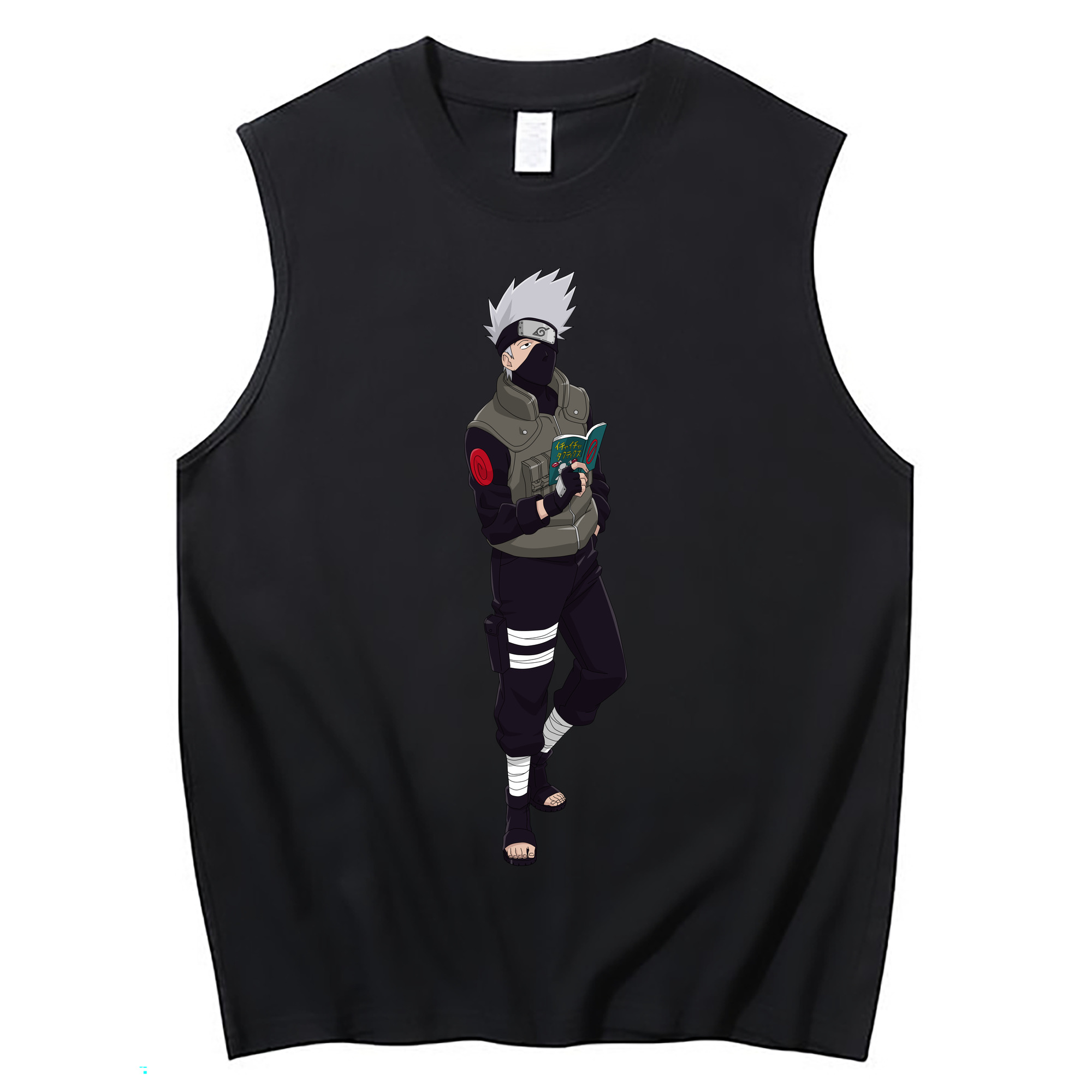 （画像用） NARUTO -ナルト- はたけ カカシ Hatake Kakashi コットン100％タンクトップ（フロントプリント）