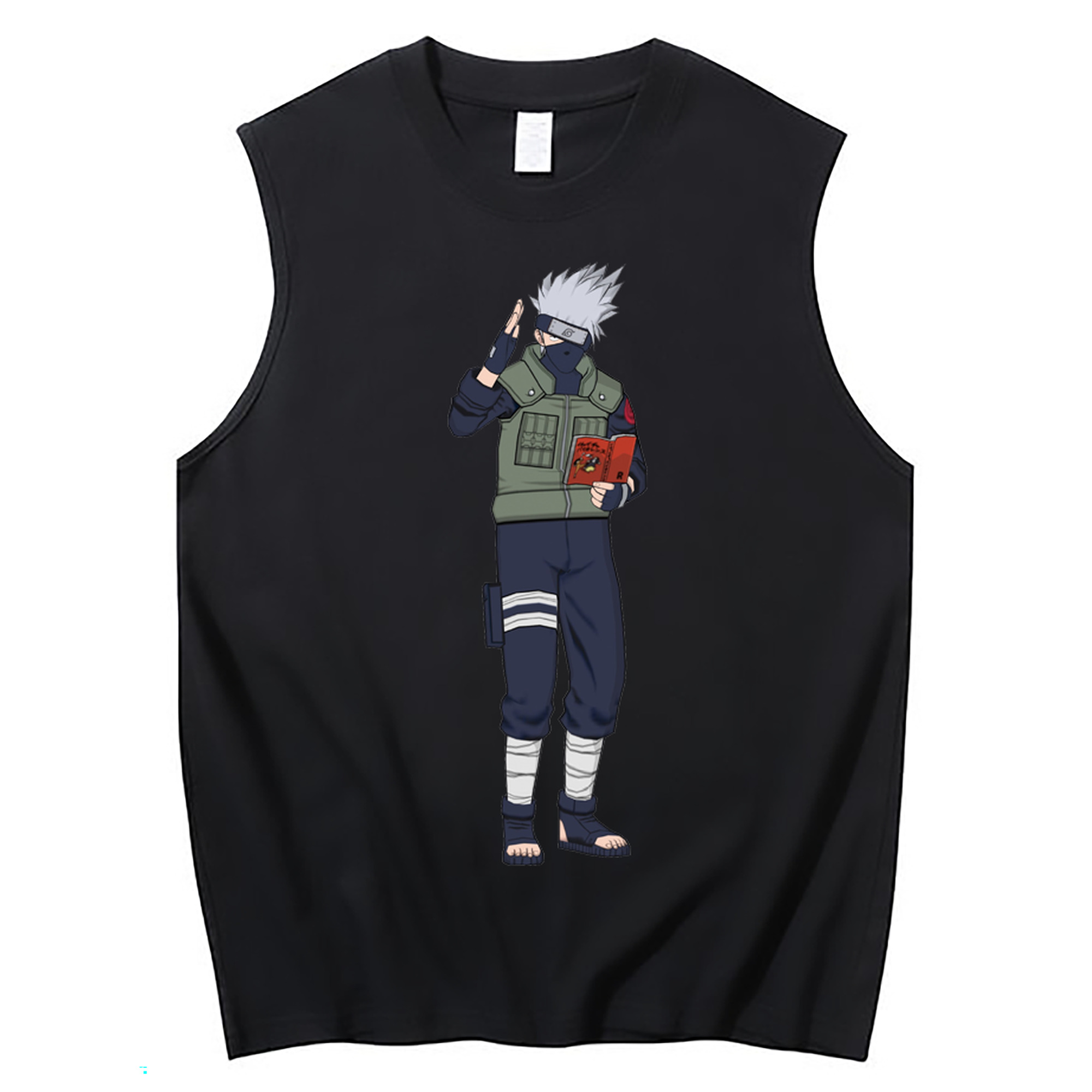 （画像用） NARUTO -ナルト- はたけ カカシ Hatake Kakashi コットン100％タンクトップ（フロントプリント）