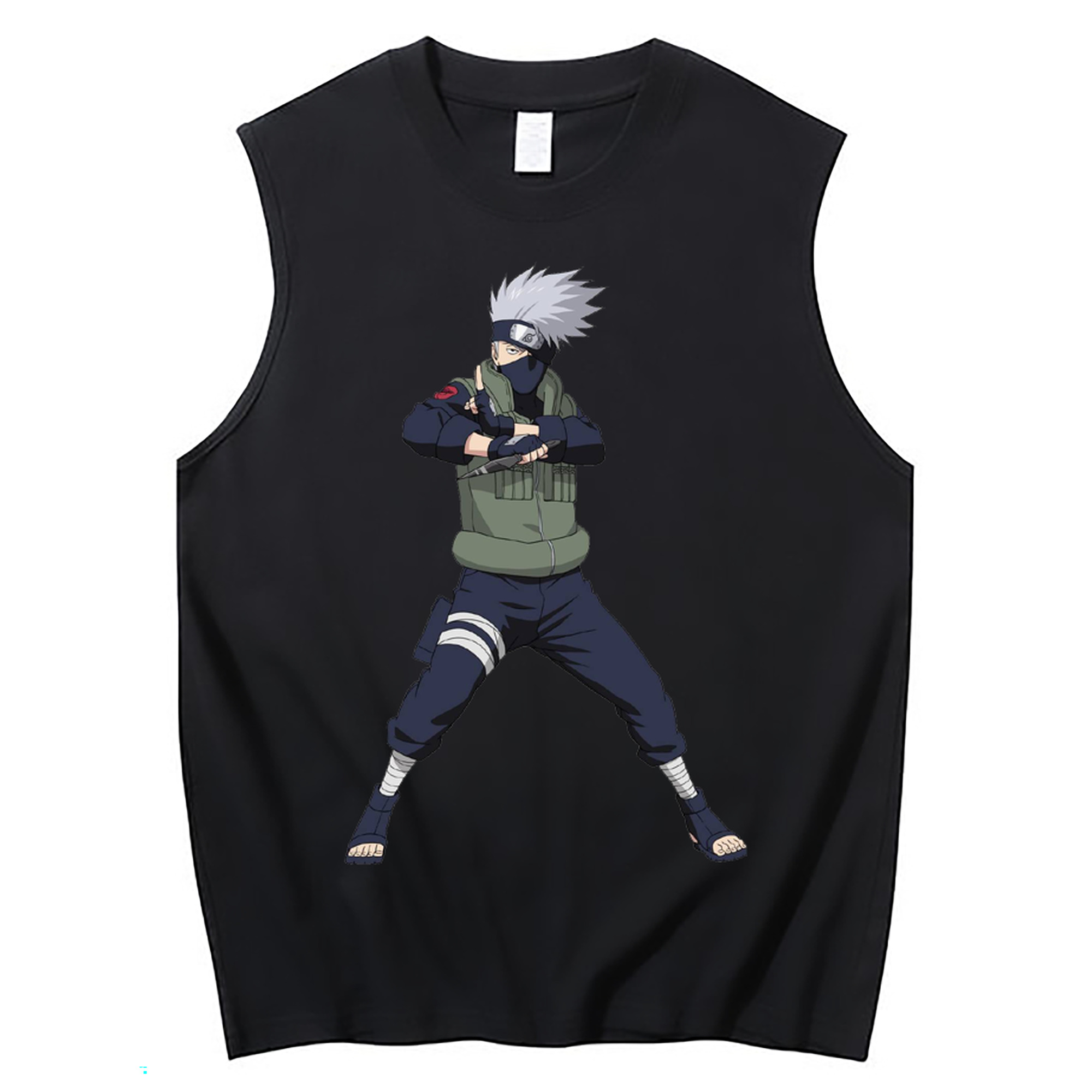 （画像用） NARUTO -ナルト- はたけ カカシ Hatake Kakashi コットン100％タンクトップ（フロントプリント）