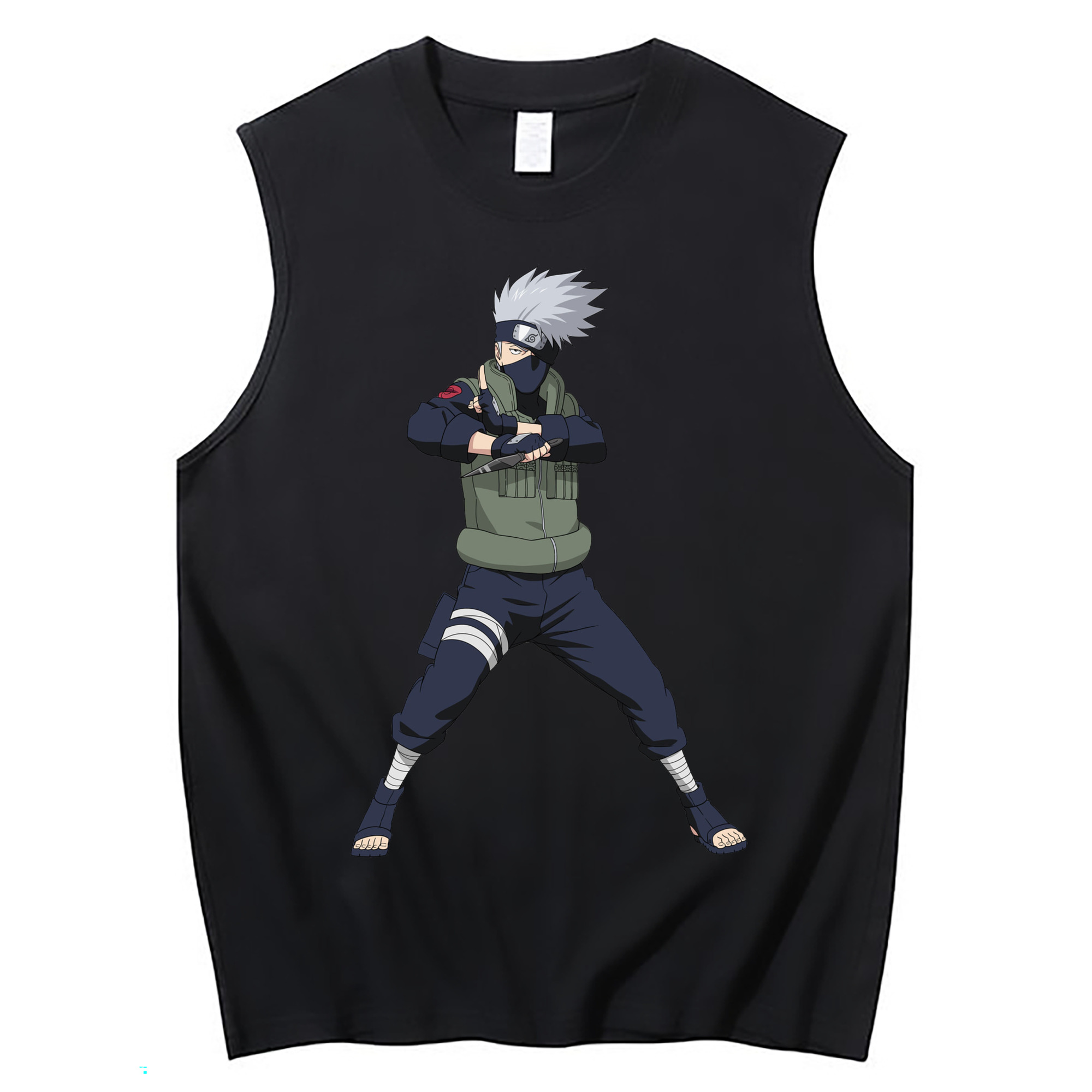 （画像用） NARUTO -ナルト- はたけ カカシ Hatake Kakashi コットン100％タンクトップ（フロントプリント）