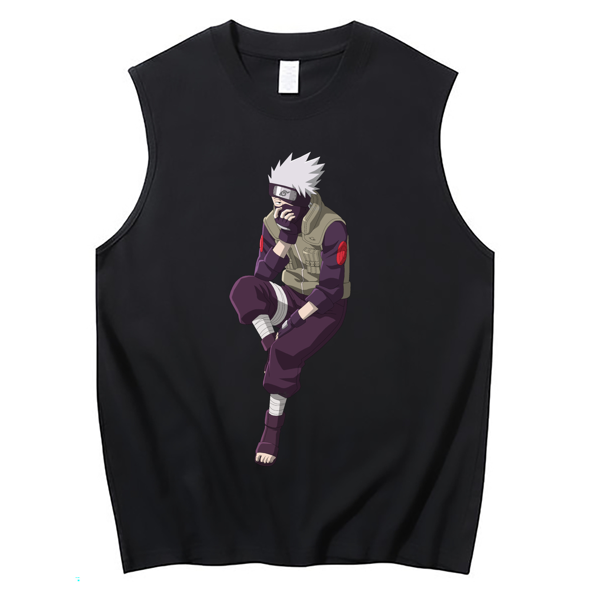 （画像用） NARUTO -ナルト- はたけ カカシ Hatake Kakashi コットン100％タンクトップ（フロントプリント）