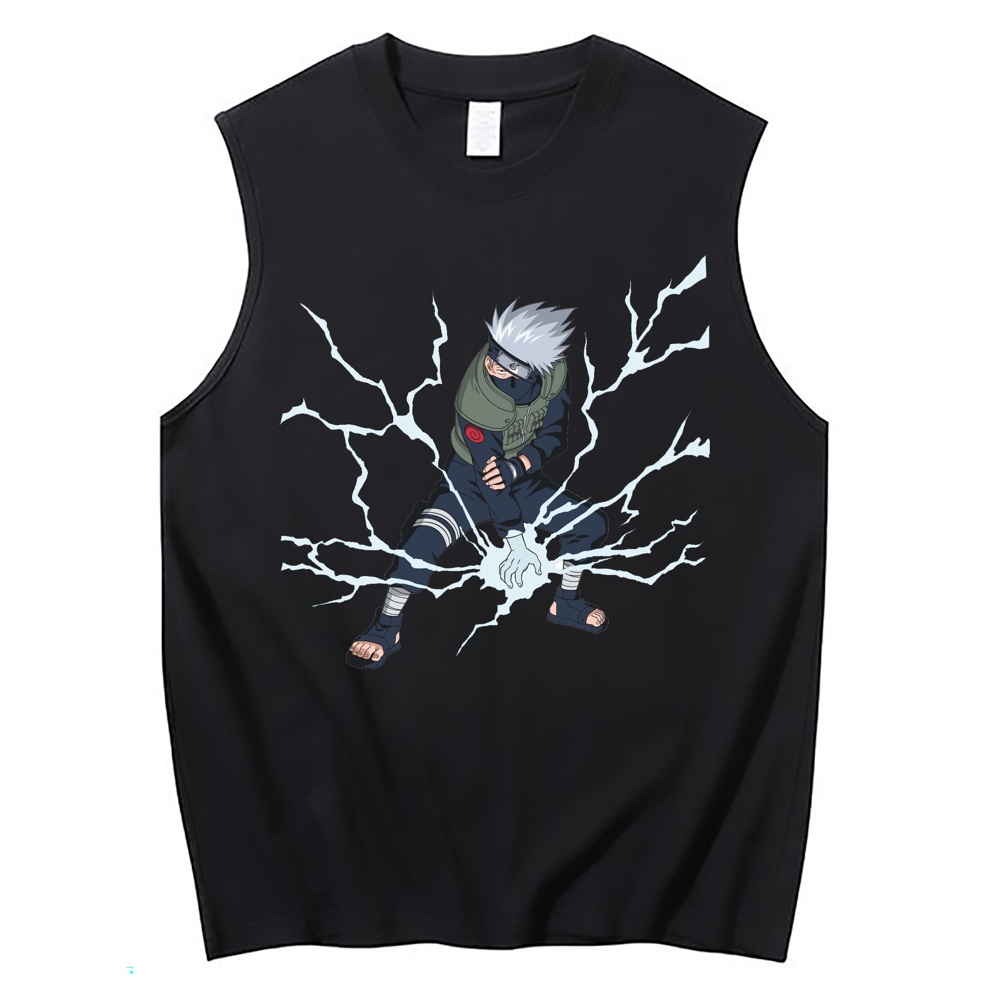 （画像用） NARUTO -ナルト- はたけ カカシ Hatake Kakashi コットン100％タンクトップ（フロントプリント）