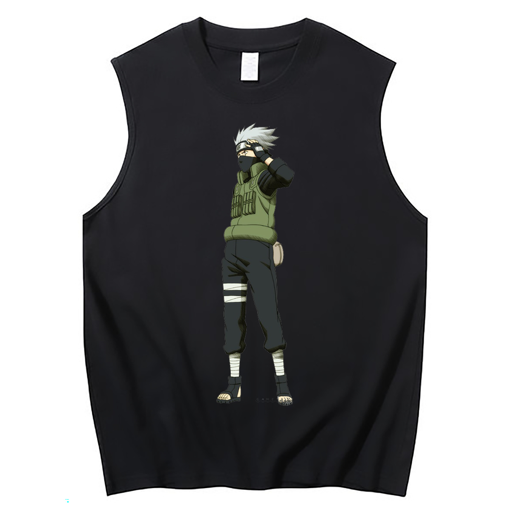 （画像用） NARUTO -ナルト- はたけ カカシ Hatake Kakashi コットン100％タンクトップ（フロントプリント）