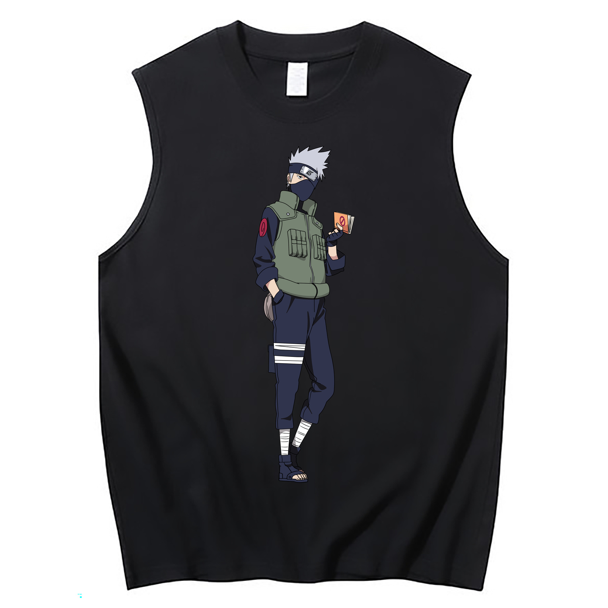 （画像用） NARUTO -ナルト- はたけ カカシ Hatake Kakashi コットン100％タンクトップ（フロントプリント）