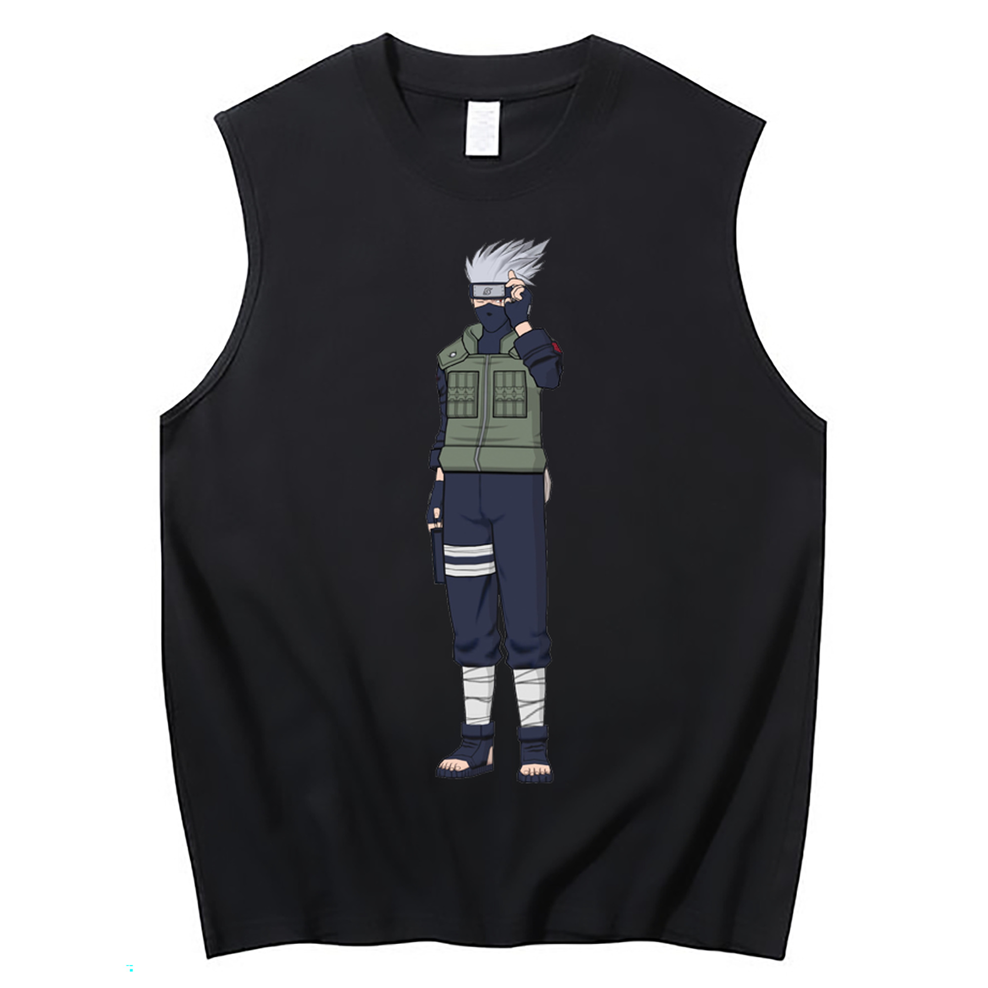 （画像用） NARUTO -ナルト- はたけ カカシ Hatake Kakashi コットン100％タンクトップ（フロントプリント）