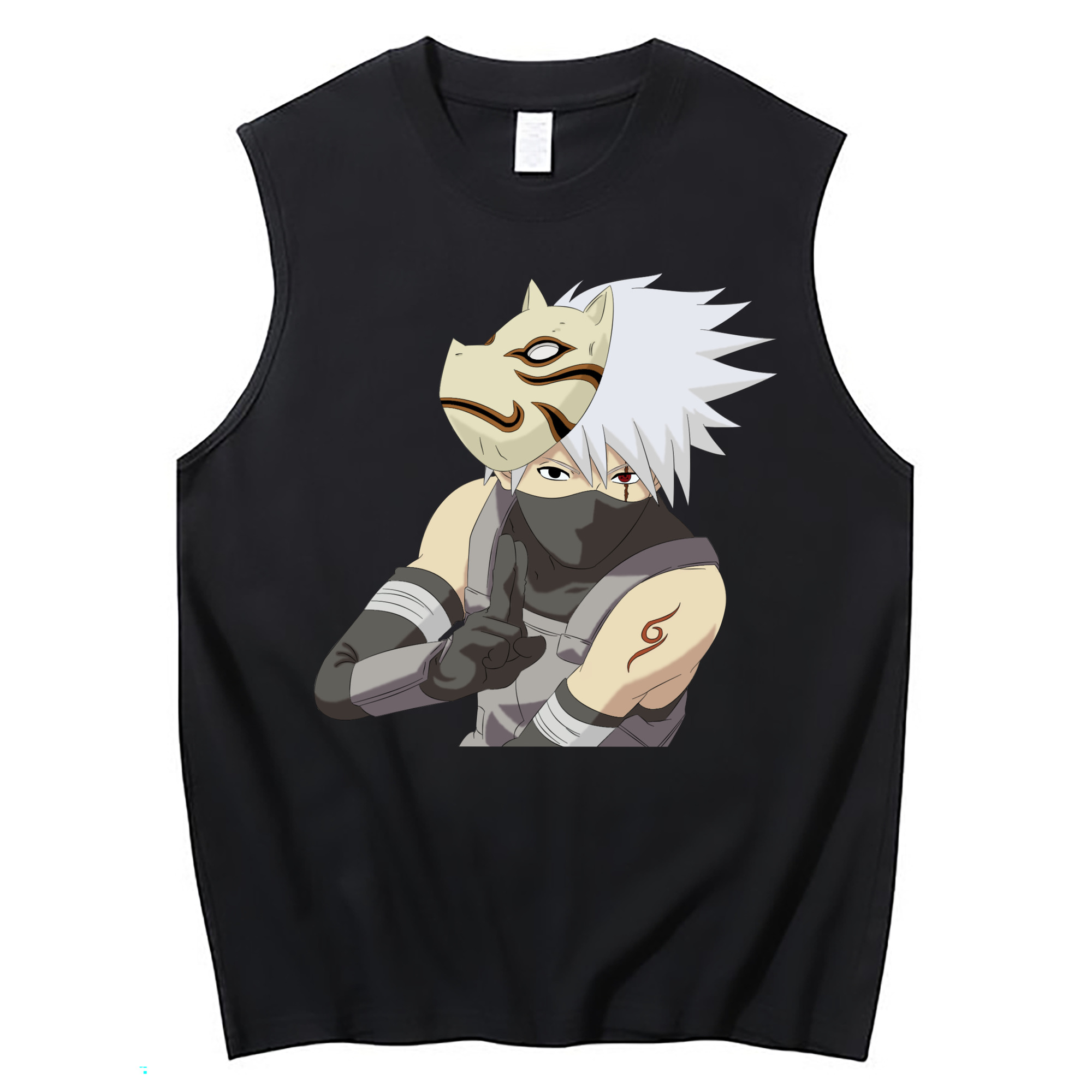 （画像用） NARUTO -ナルト- はたけ カカシ Hatake Kakashi コットン100％タンクトップ（フロントプリント）
