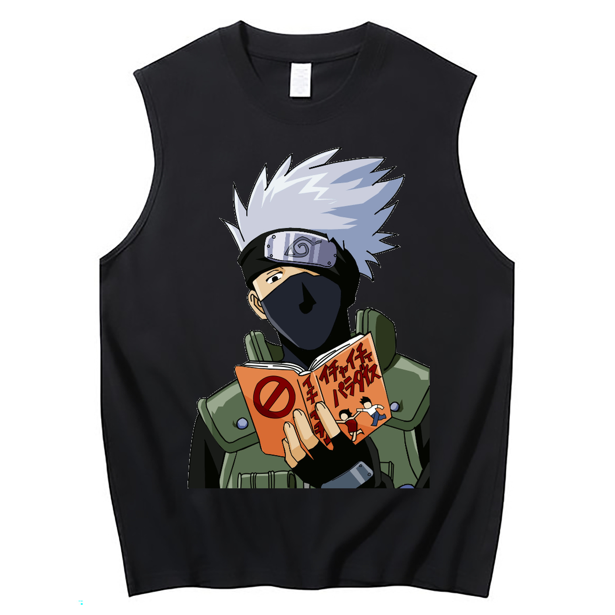 （画像用） NARUTO -ナルト- はたけ カカシ Hatake Kakashi コットン100％タンクトップ（フロントプリント）