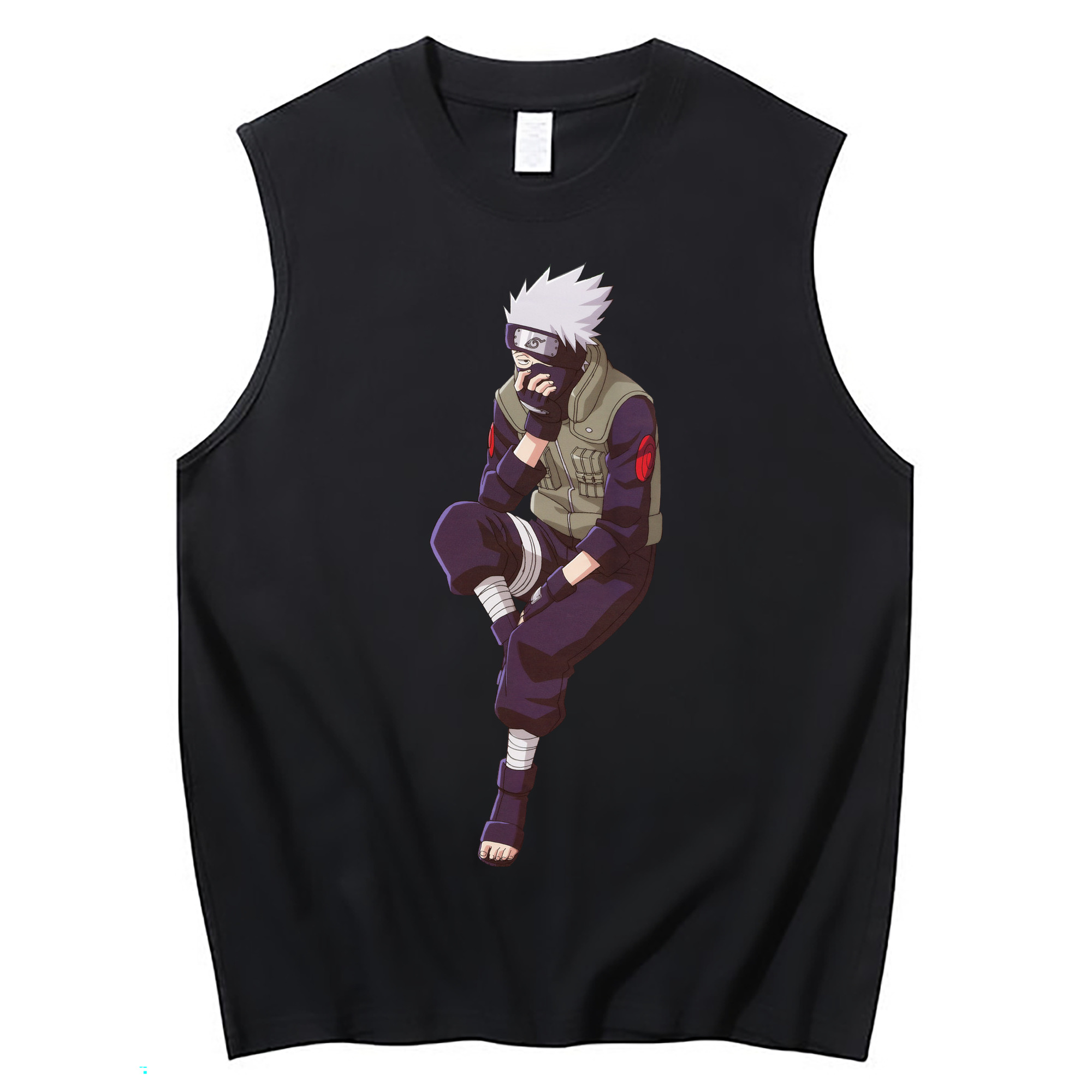 （画像用） NARUTO -ナルト- はたけ カカシ Hatake Kakashi コットン100％タンクトップ（フロントプリント）