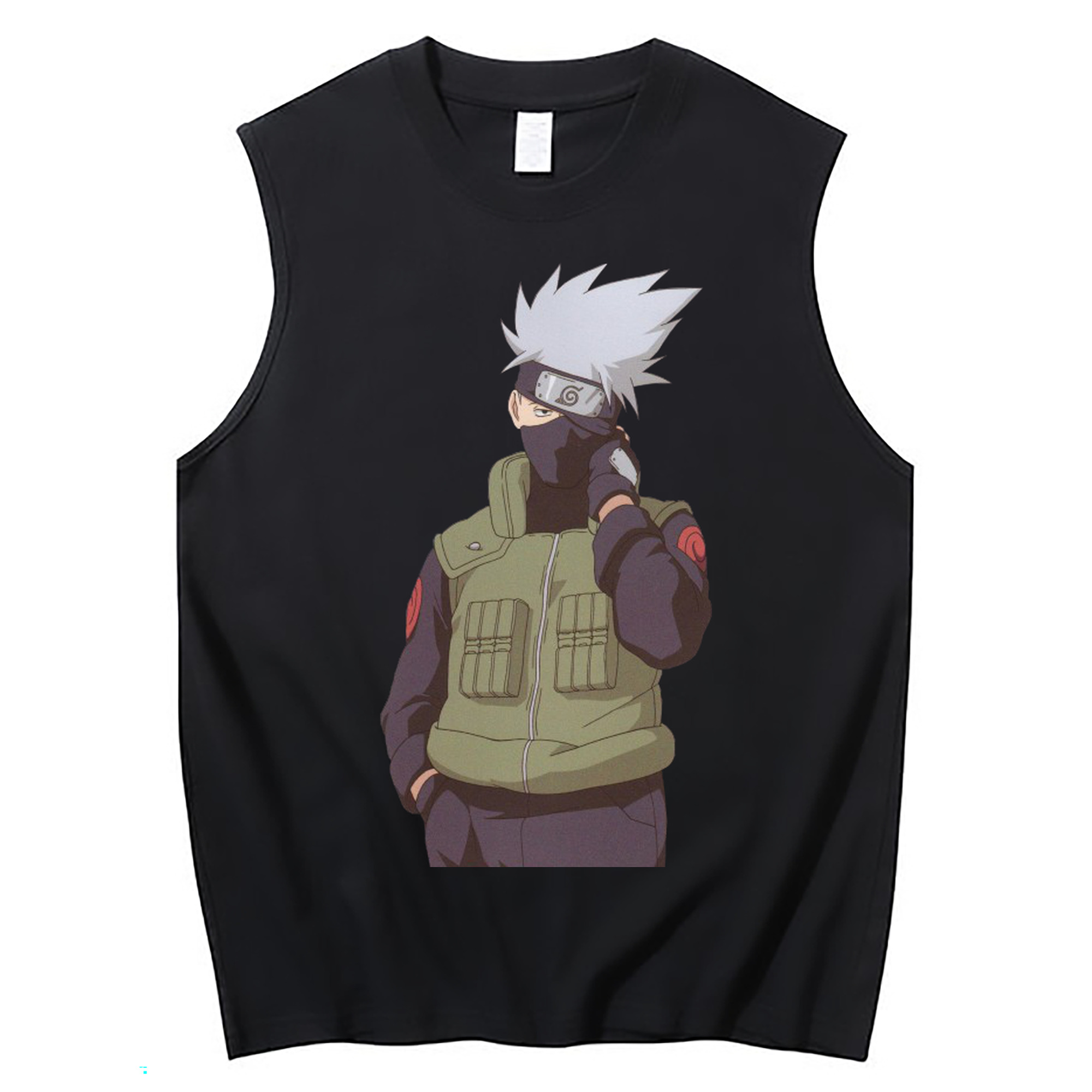 （画像用） NARUTO -ナルト- はたけ カカシ Hatake Kakashi コットン100％タンクトップ（フロントプリント）