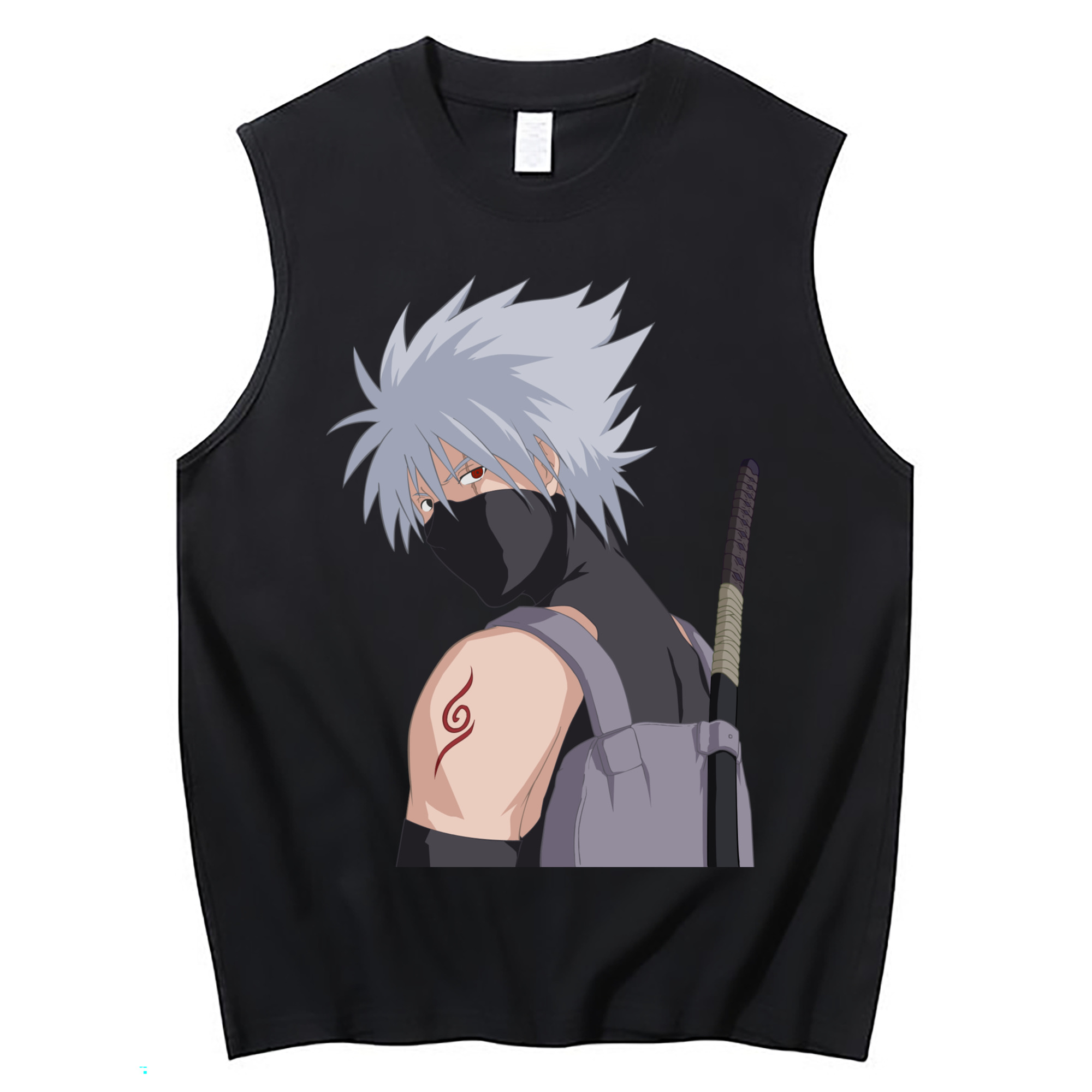（画像用） NARUTO -ナルト- はたけ カカシ Hatake Kakashi コットン100％タンクトップ（フロントプリント）