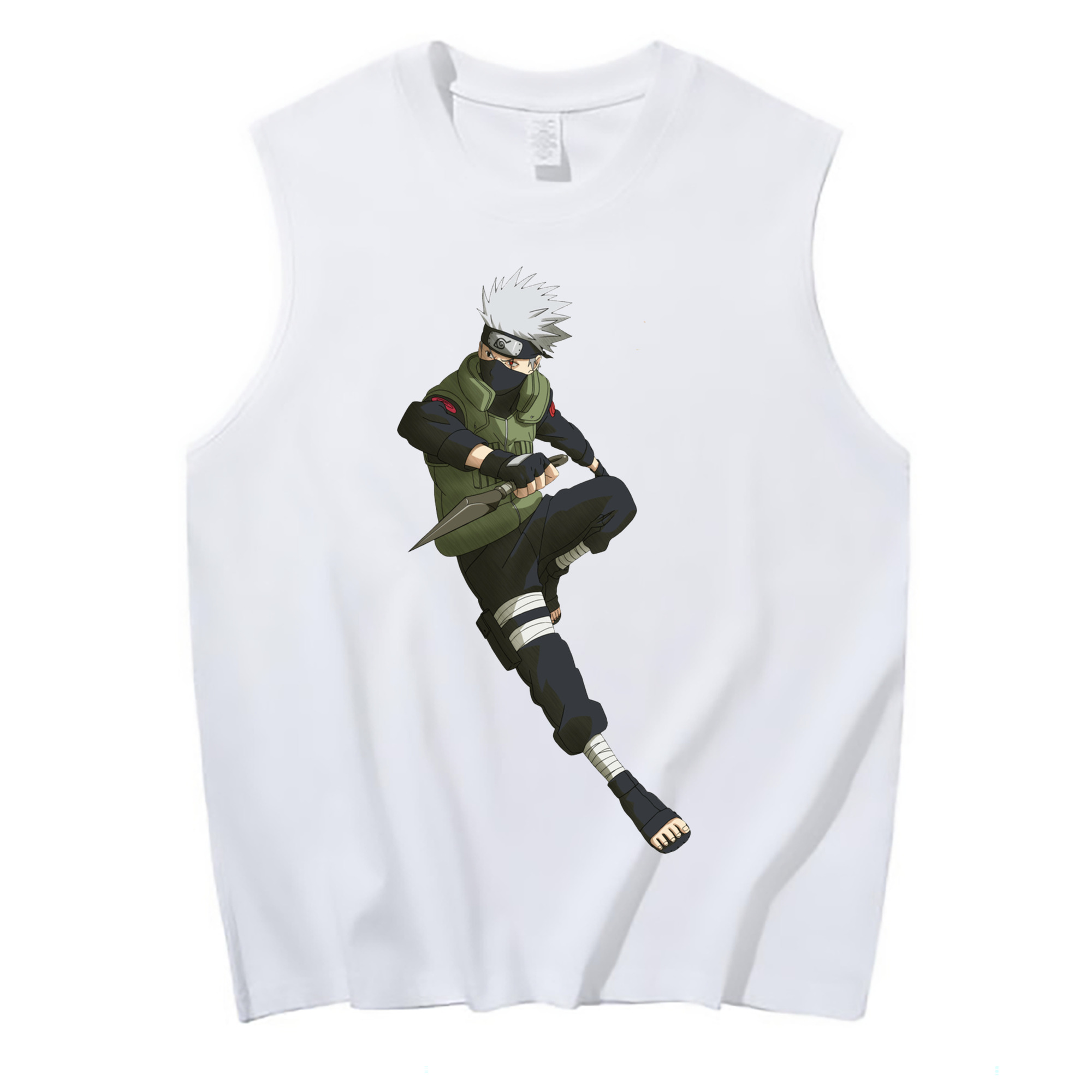 （画像用） NARUTO -ナルト- はたけ カカシ Hatake Kakashi コットン100％タンクトップ（フロントプリント）
