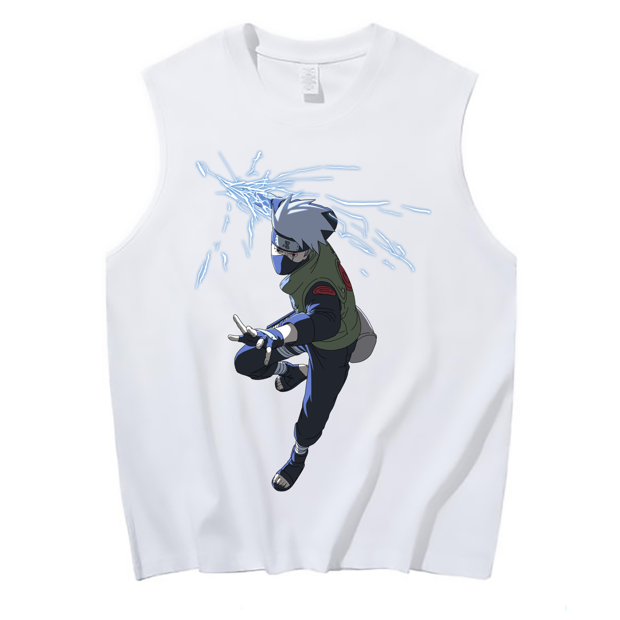 （画像用） NARUTO -ナルト- はたけ カカシ Hatake Kakashi コットン100％タンクトップ（フロントプリント）