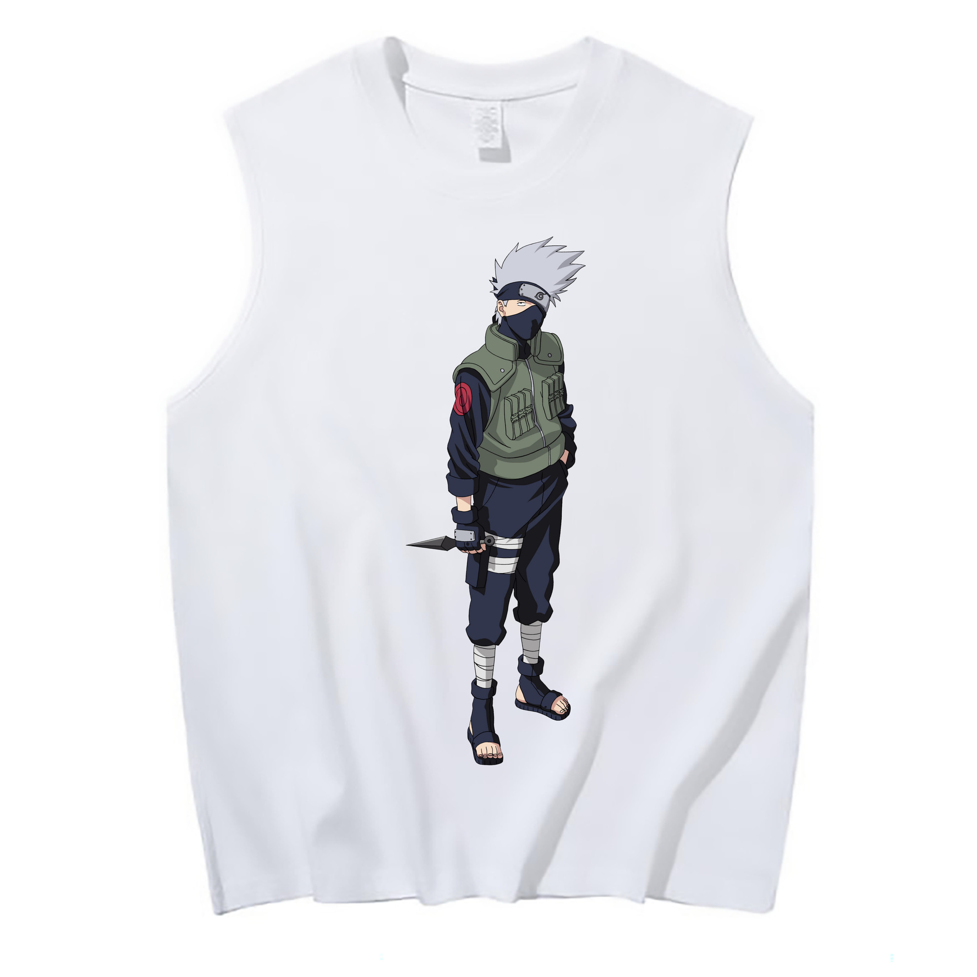 （画像用） NARUTO -ナルト- はたけ カカシ Hatake Kakashi コットン100％タンクトップ（フロントプリント）